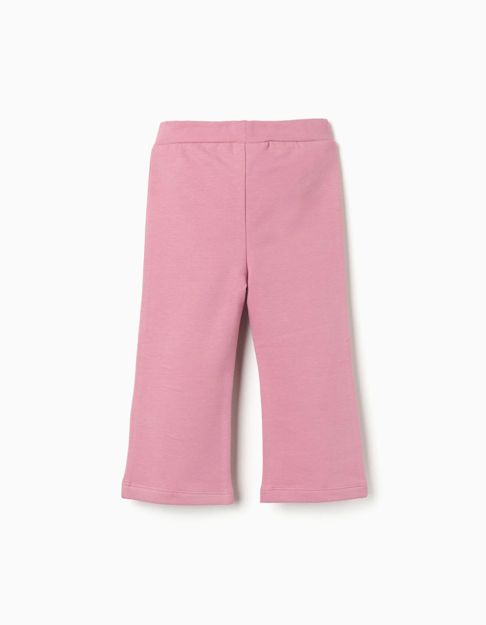 Brushed flared leggings for baby girls, pink