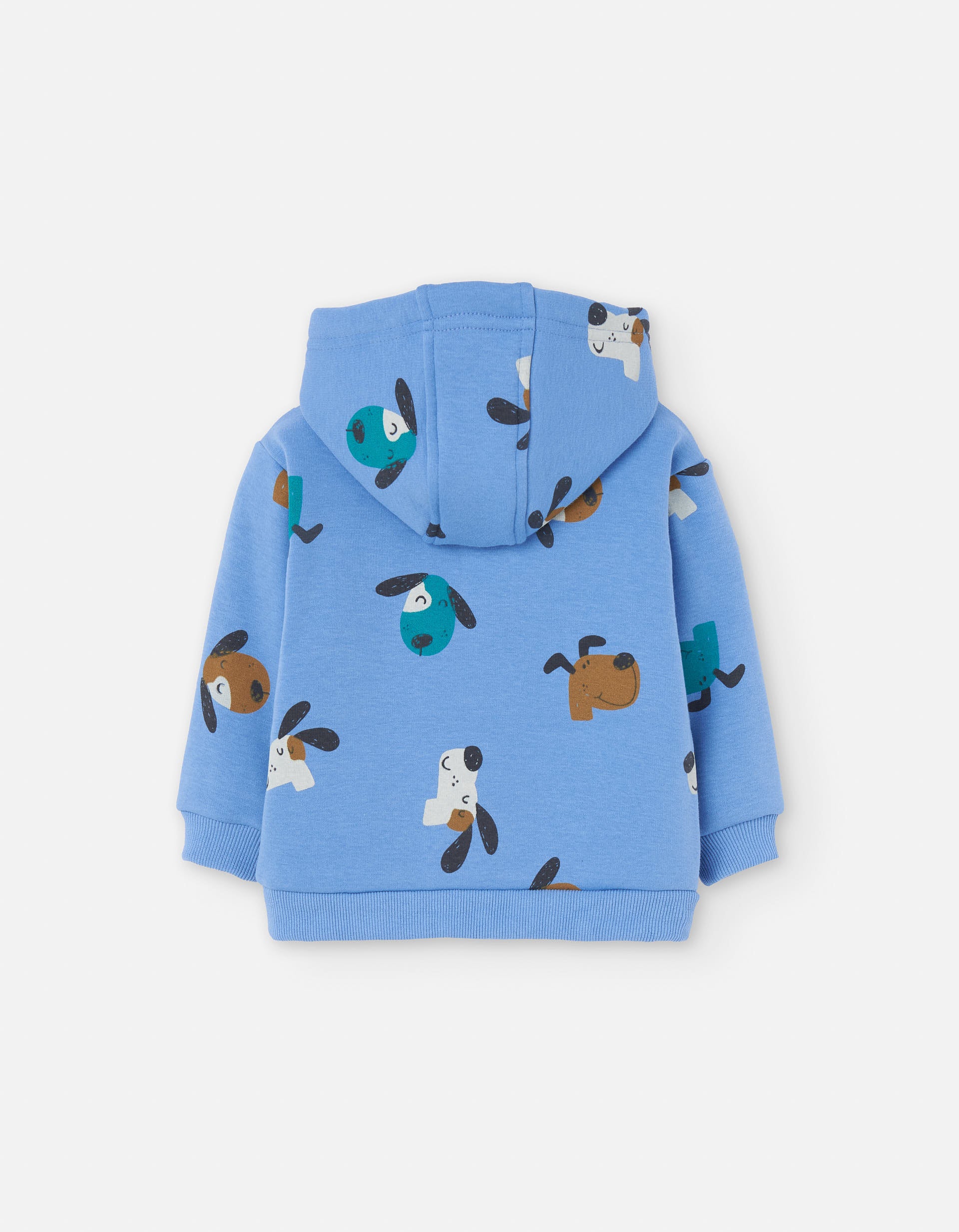 Hooded sweatshirt with plush lining for baby boys, blue