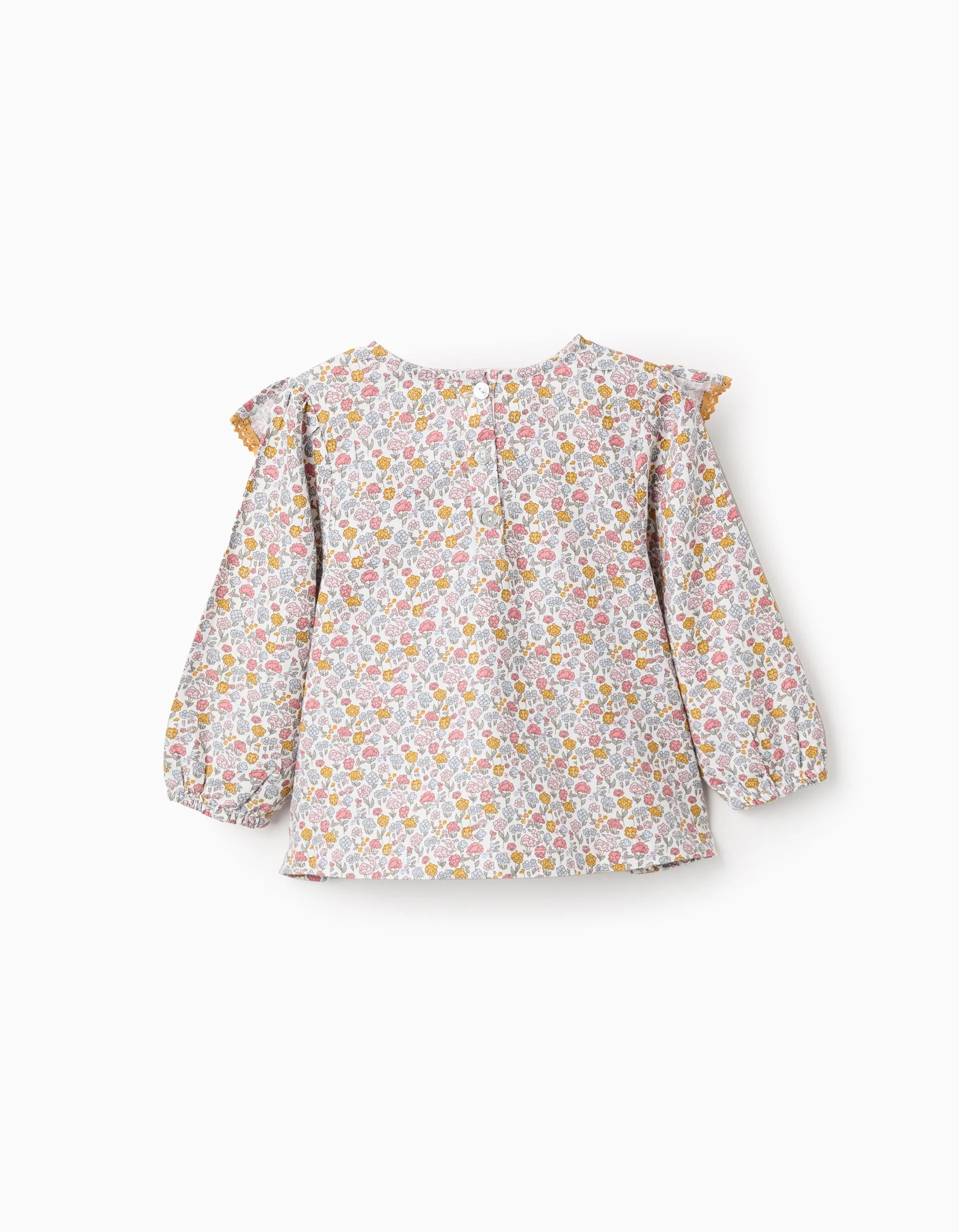 Cotton Floral Blouse for Baby Girls, Multicolour