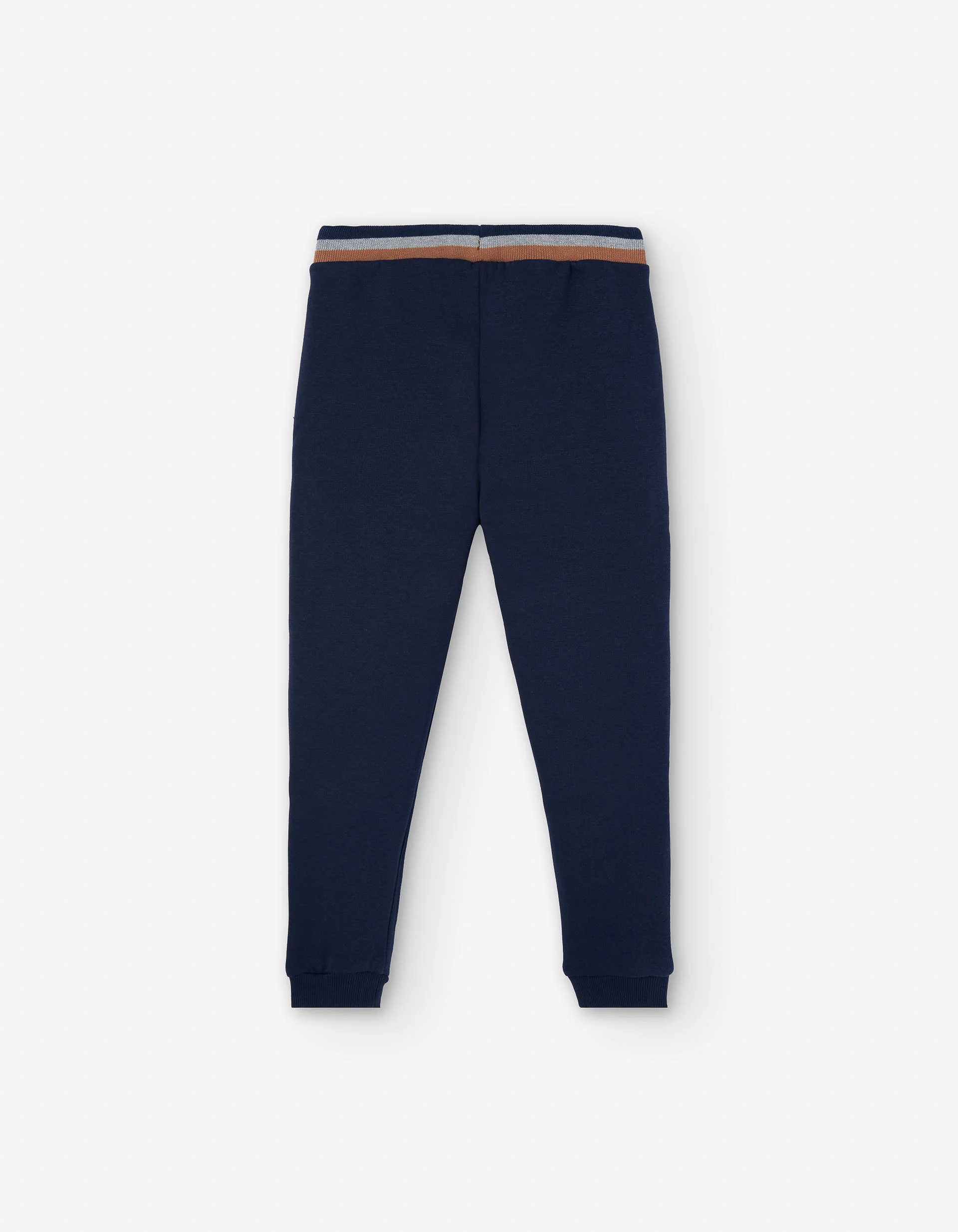 Brushed joggers with bouclé embroidery for boys, dark blue