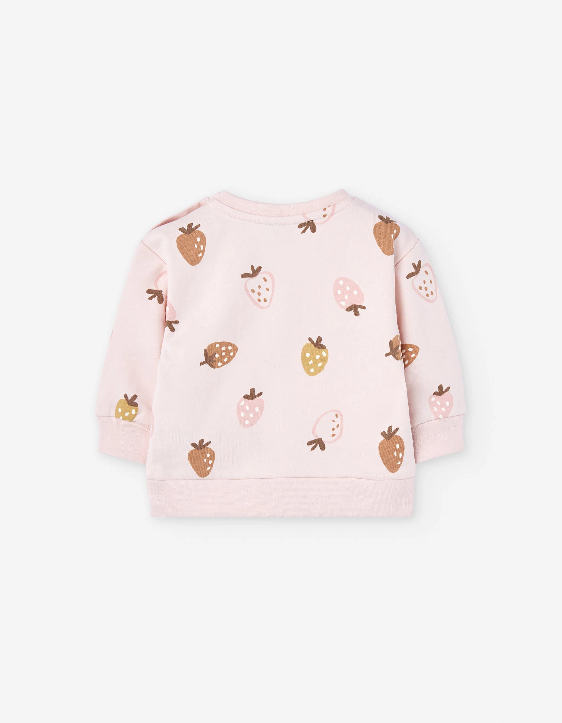 Brushed sweatshirt with strawberry motif for baby girls, pink