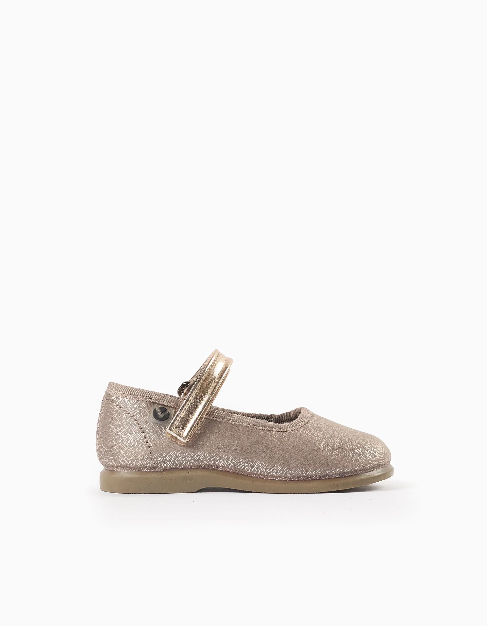 Shiny Ballerina Flats for Baby Girls 'Victoria Alba', Beige