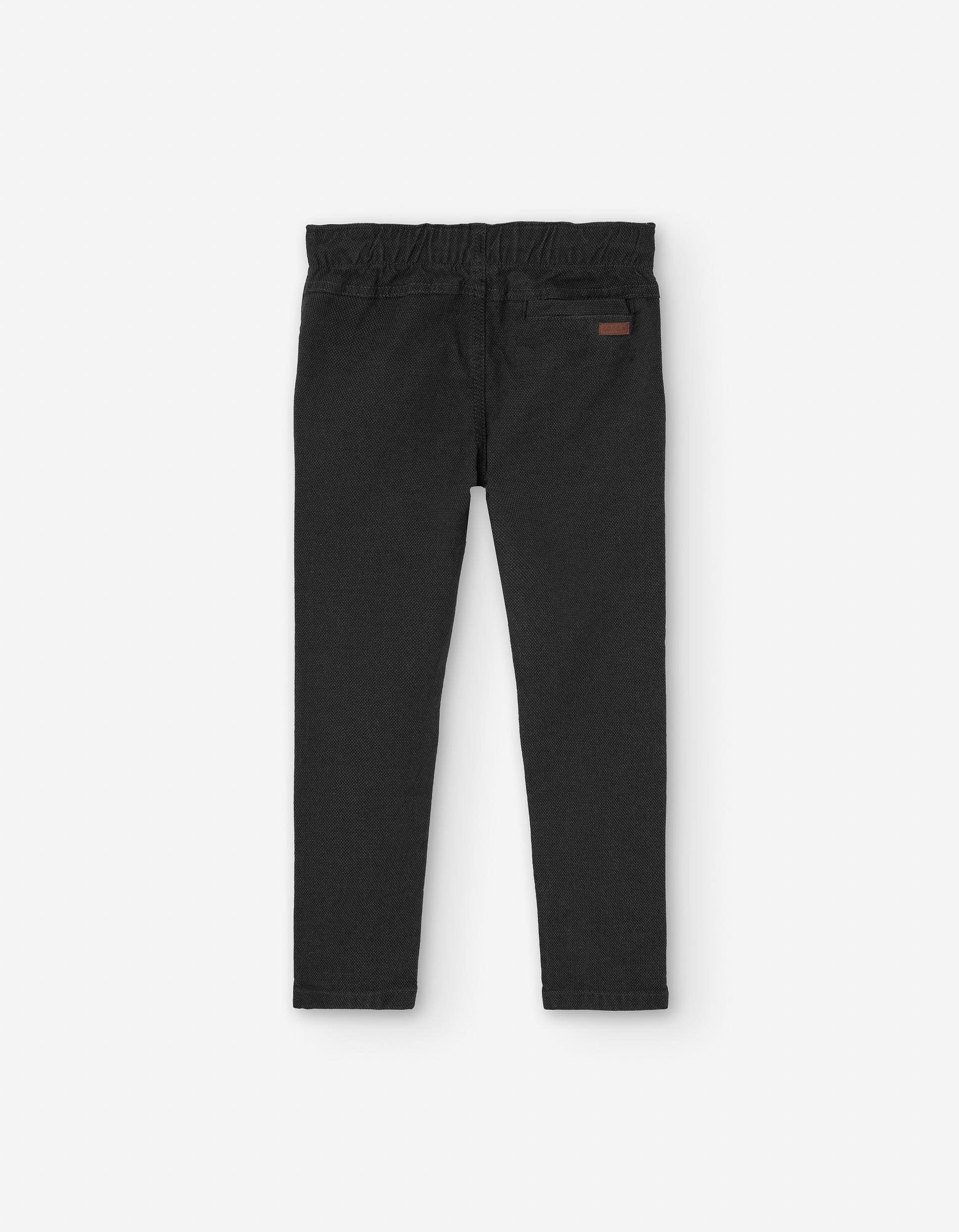 Twill trousers with decorative drawstring for boys, dark grey