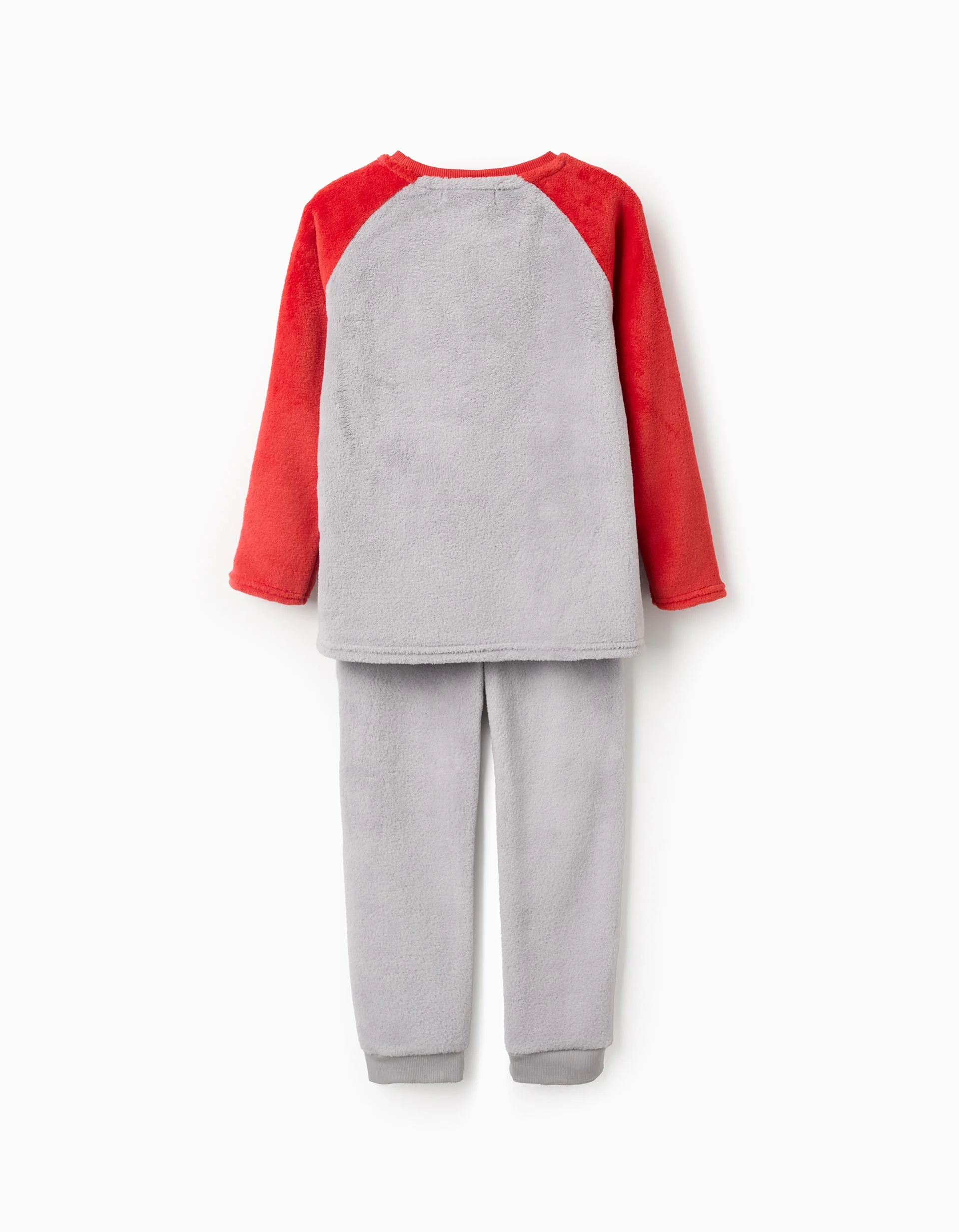 Plush pyjamas with Monsters of Emotions embroidery for boys, grey/red