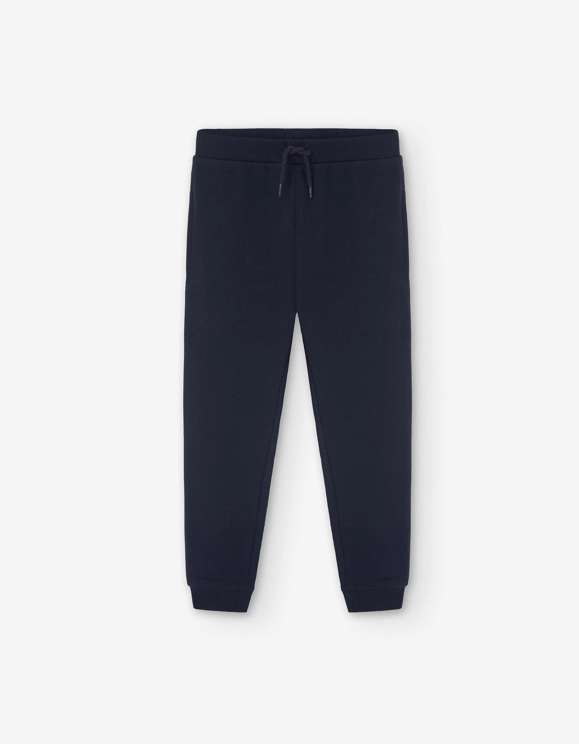Cotton brushed joggers with functional drawstring for boys, dark blue