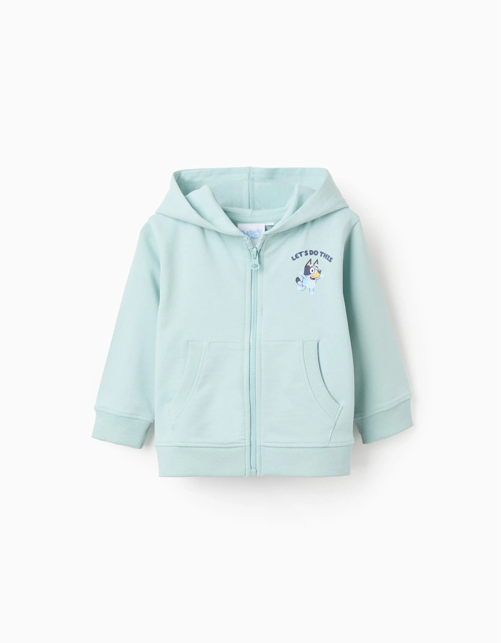 Cotton Hooded Jacket for Babies 'Bluey', Light Blue