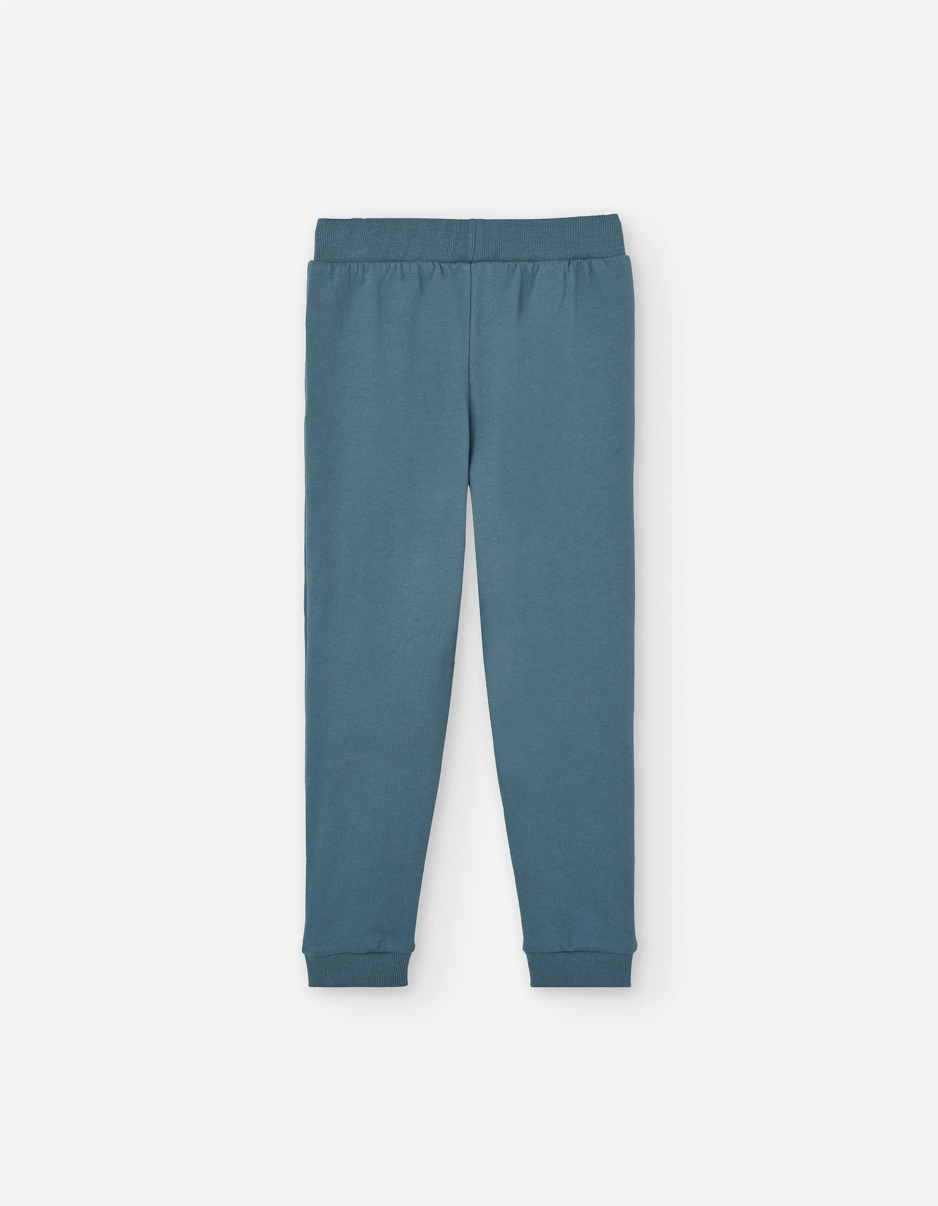 Cotton joggers with print and knee pleats for boys, blue