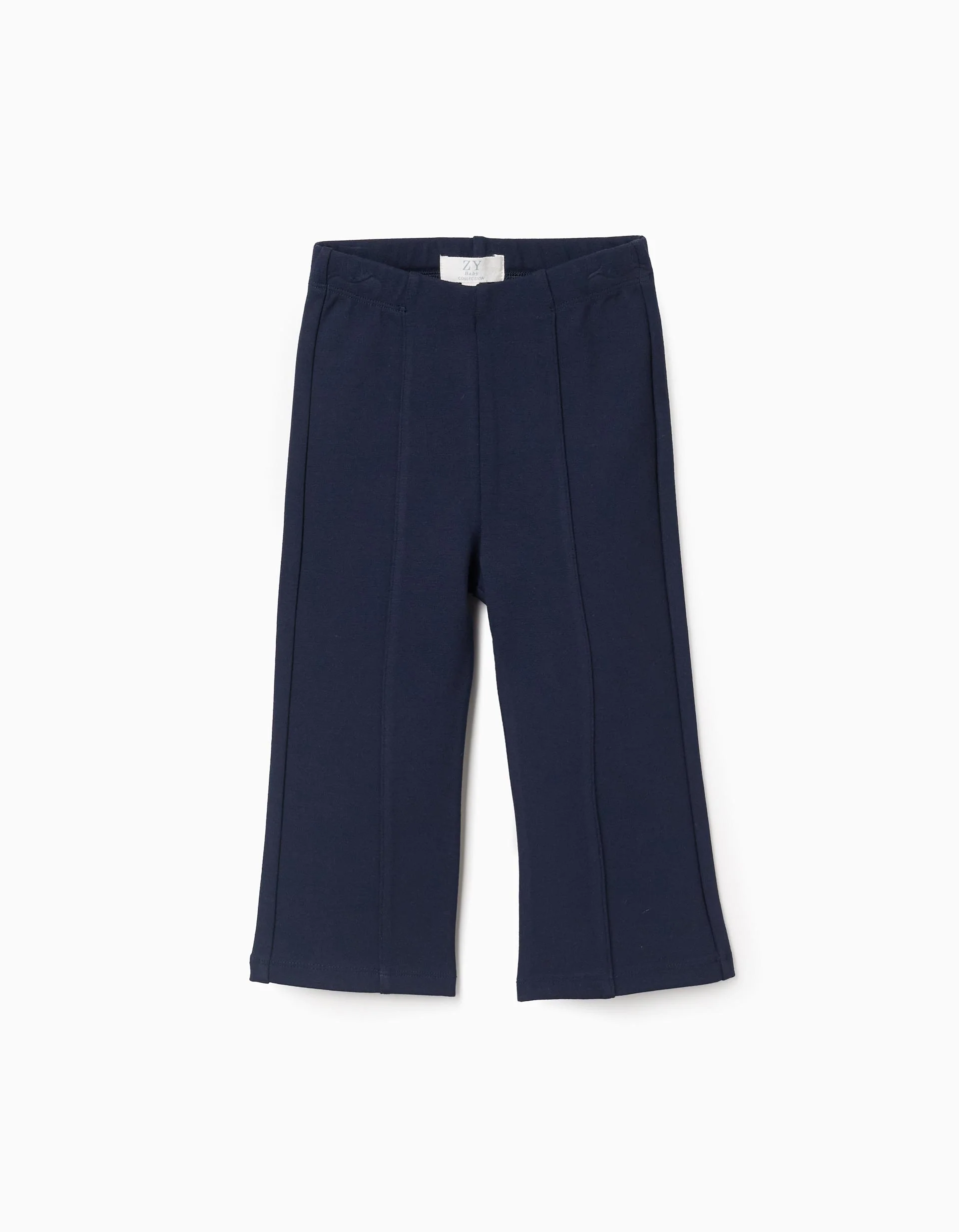 Roma Knit Wide Leg Leggings for Baby Girls, Dark Blue