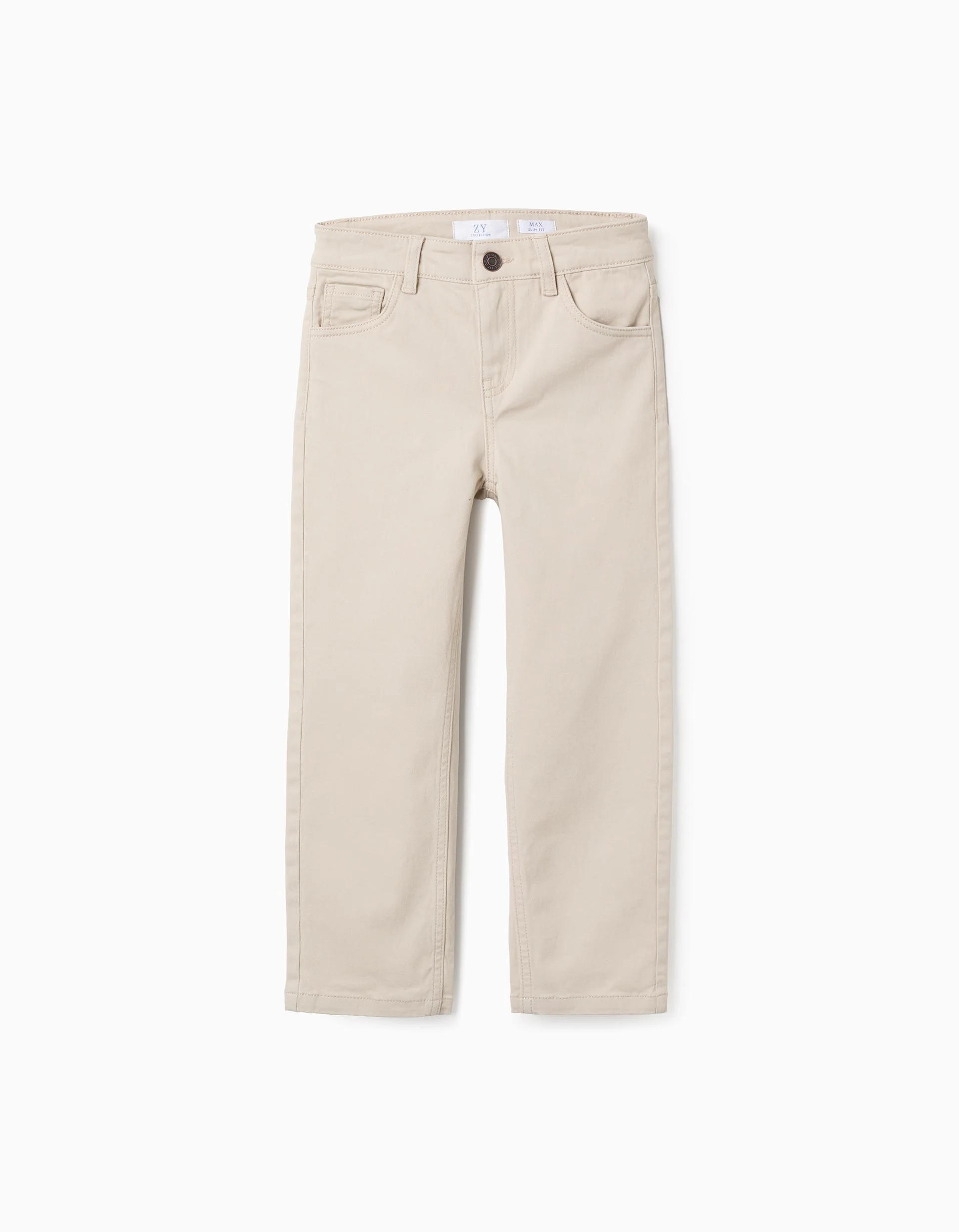 Twill Trousers for Boys 'Slim Fit', Beige
