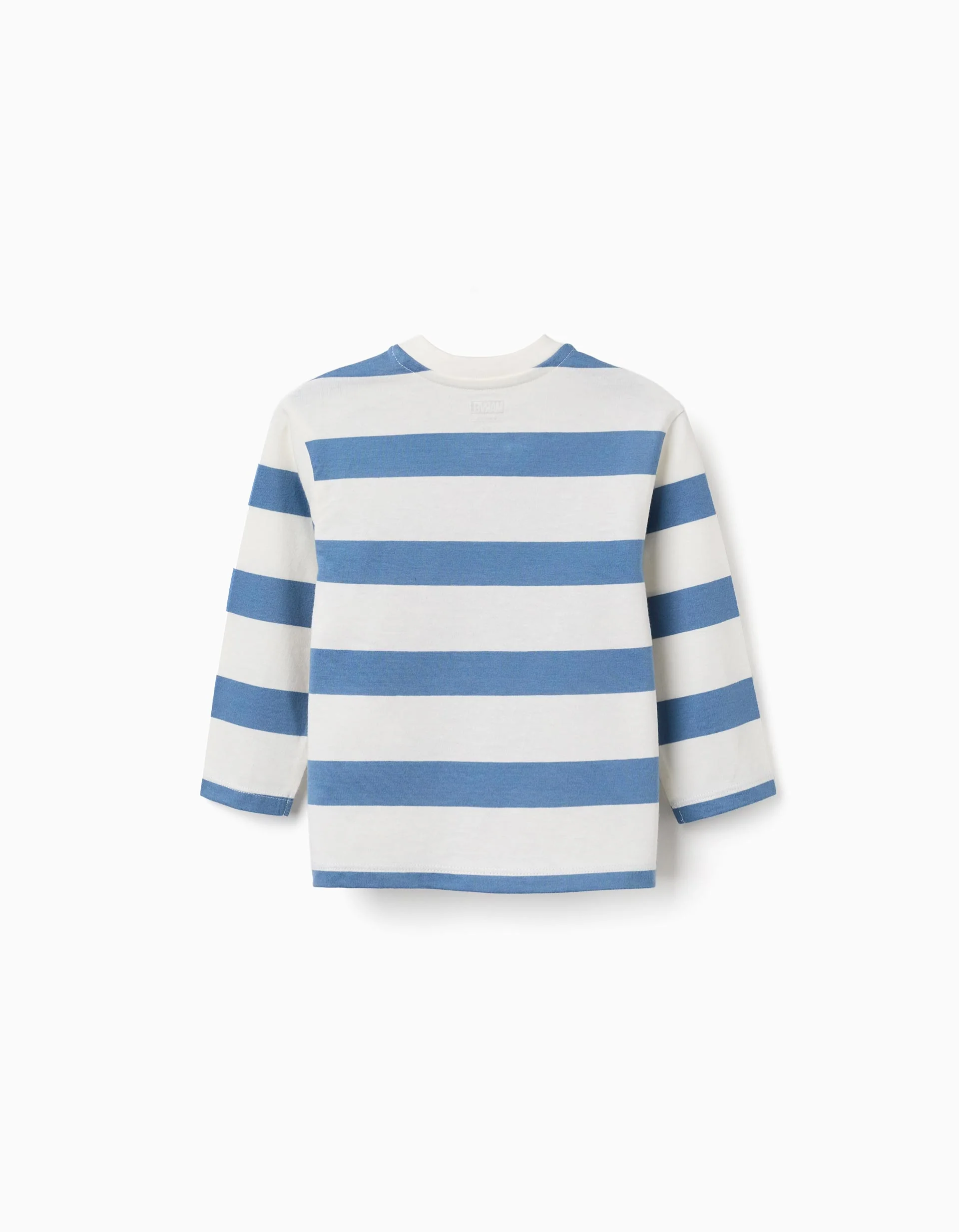 Striped long sleeve T-shirt with Spider-Man for baby boys, white/blue