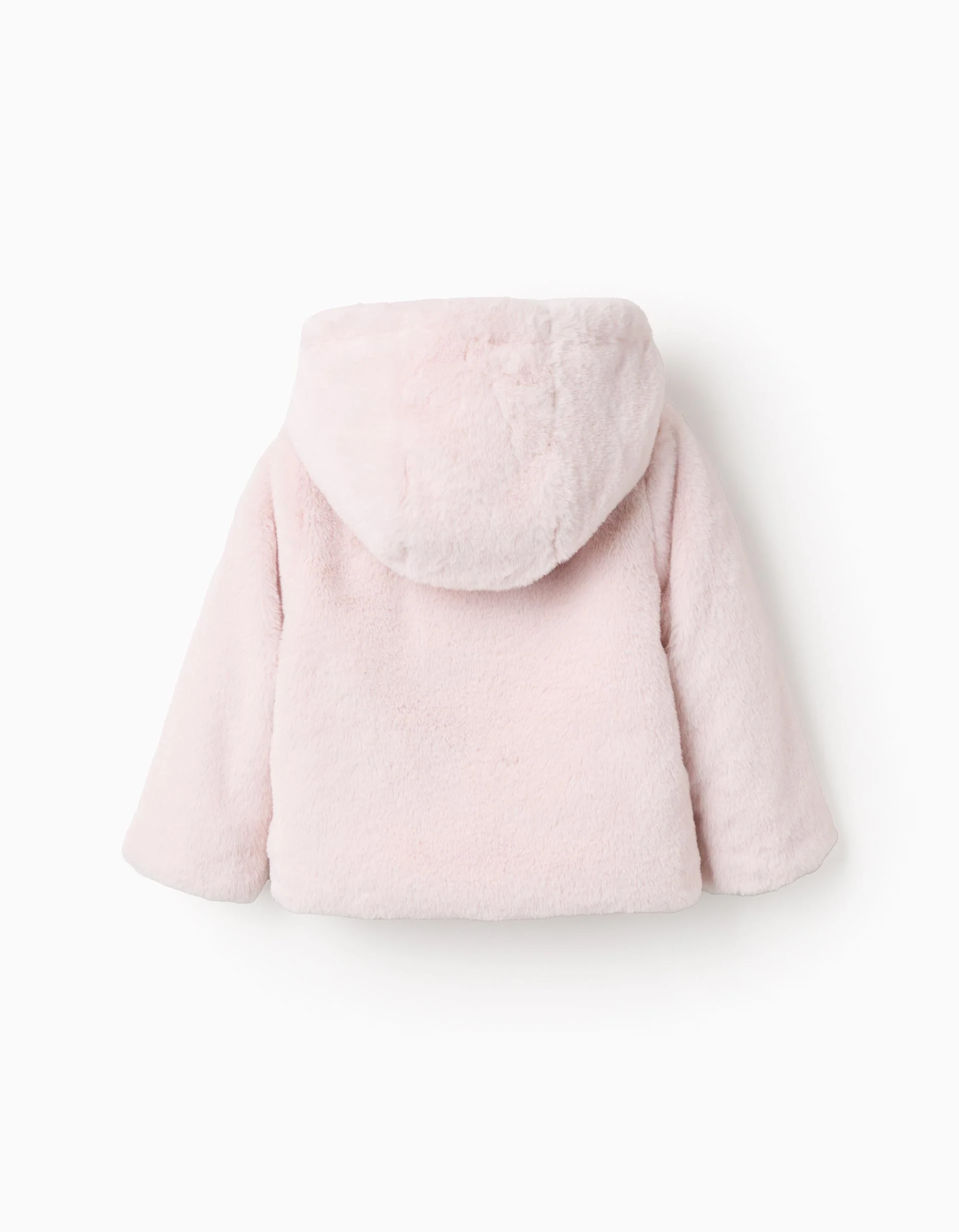 Hooded Fleece Jacket for Baby Girls, Light Pink