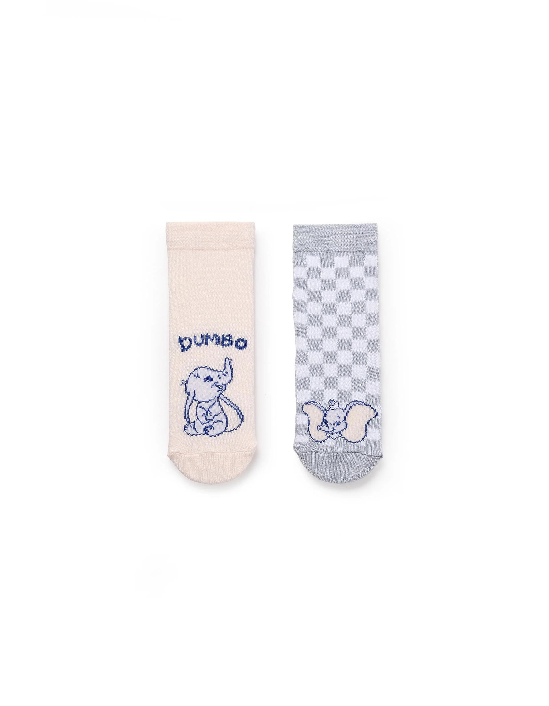Pack 2 Pairs of Non-Slip Socks for Baby Girls 'Dumbo', Multicolour