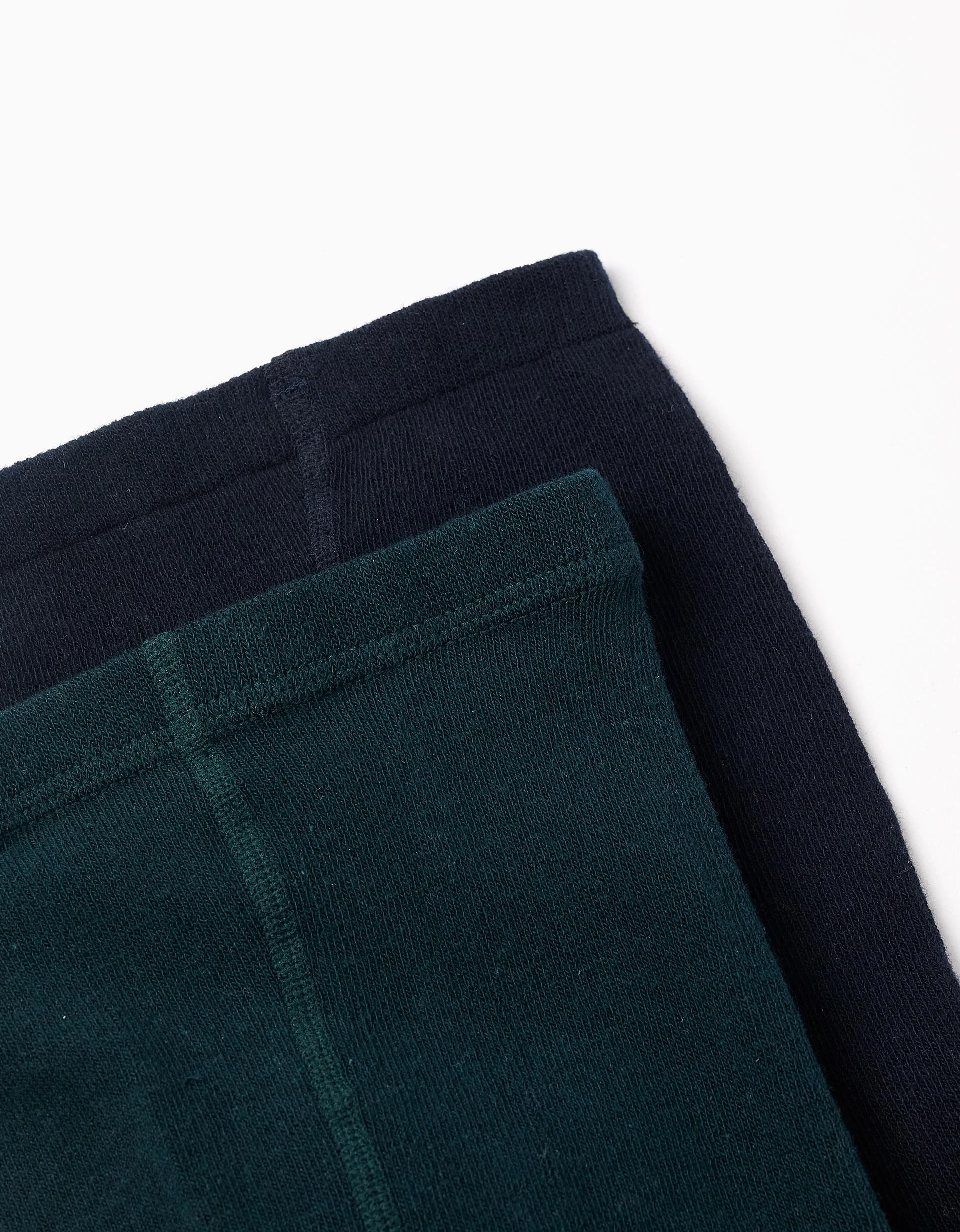 Pack of 2 tights ribbed/with bow for baby girls, dark blue/green