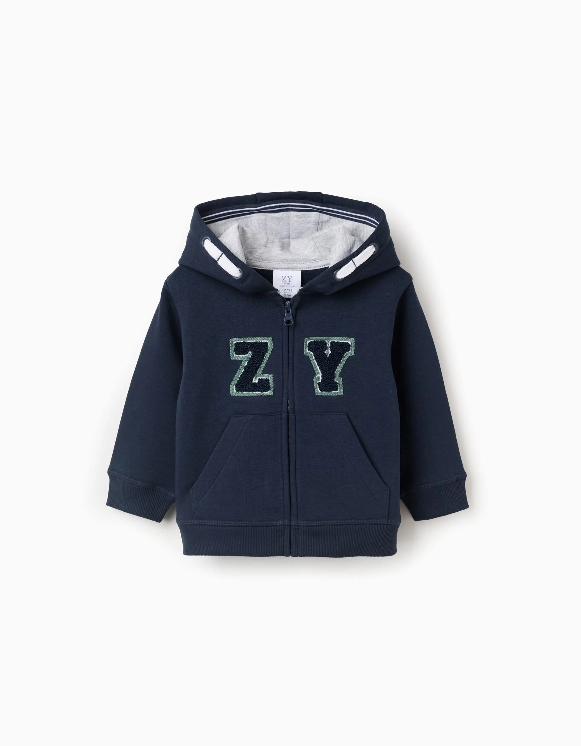 Brushed Hooded Jacket for Baby Boys 'ZY', Dark Blue