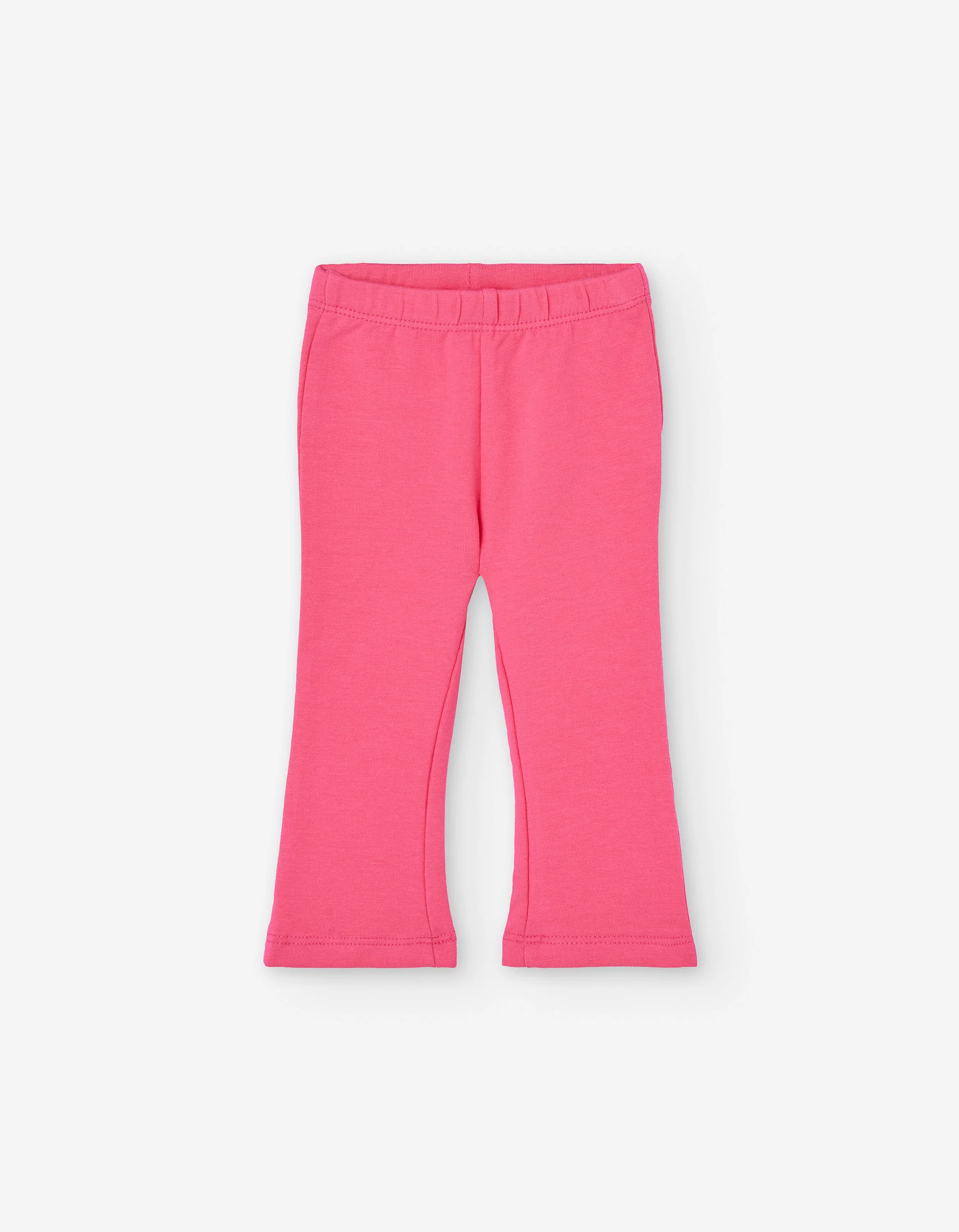Brushed flared leggings for baby girls, fuchsia pink