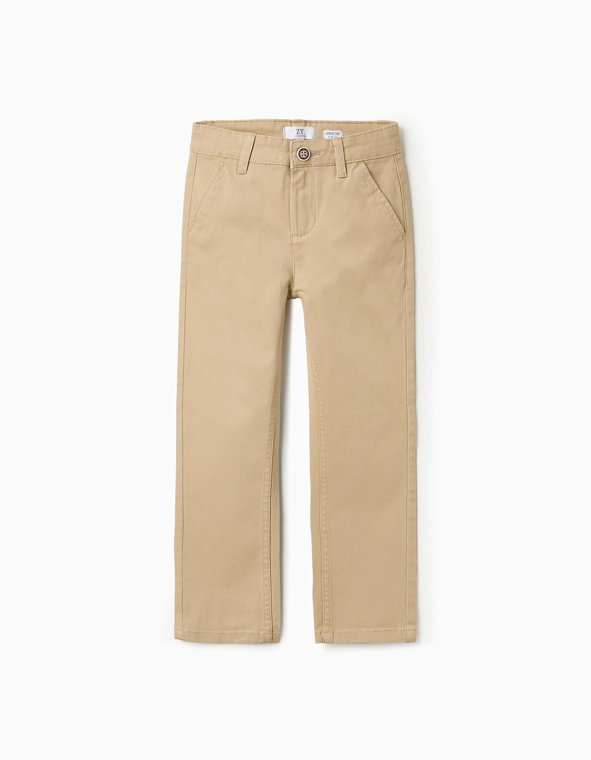 Chino Twill Trousers for Boys 'Slim Fit', Beige