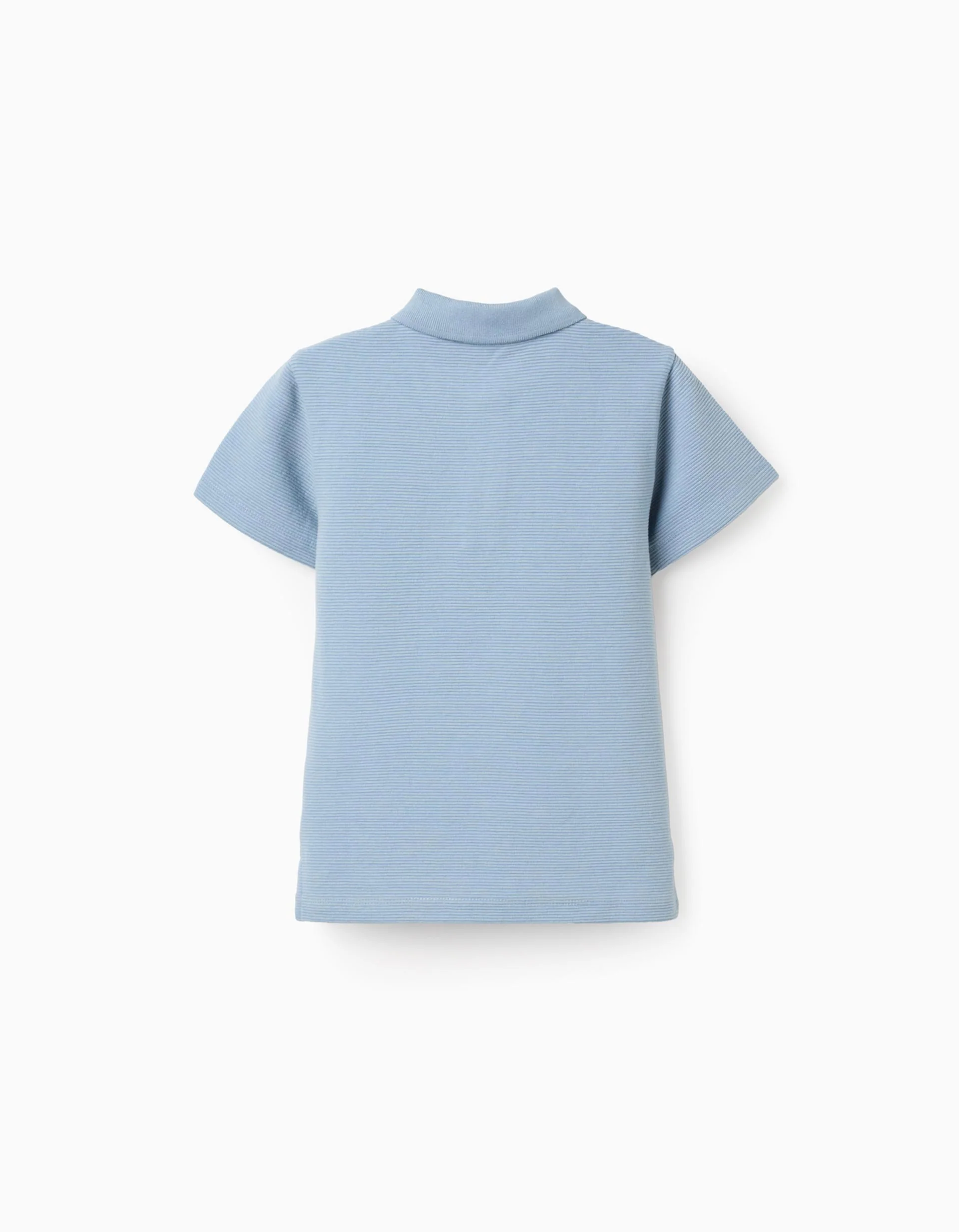 Ribbed Polo Shirt for Boys, Light Blue