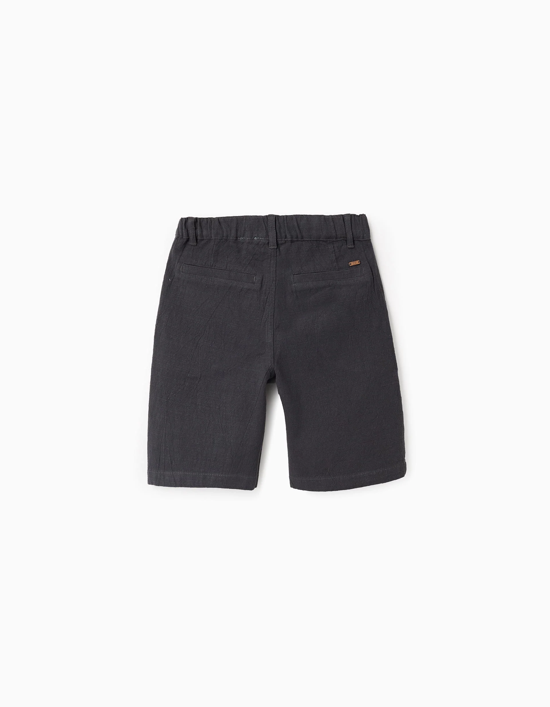 Slub Cotton Shorts for Boys, Dark Grey