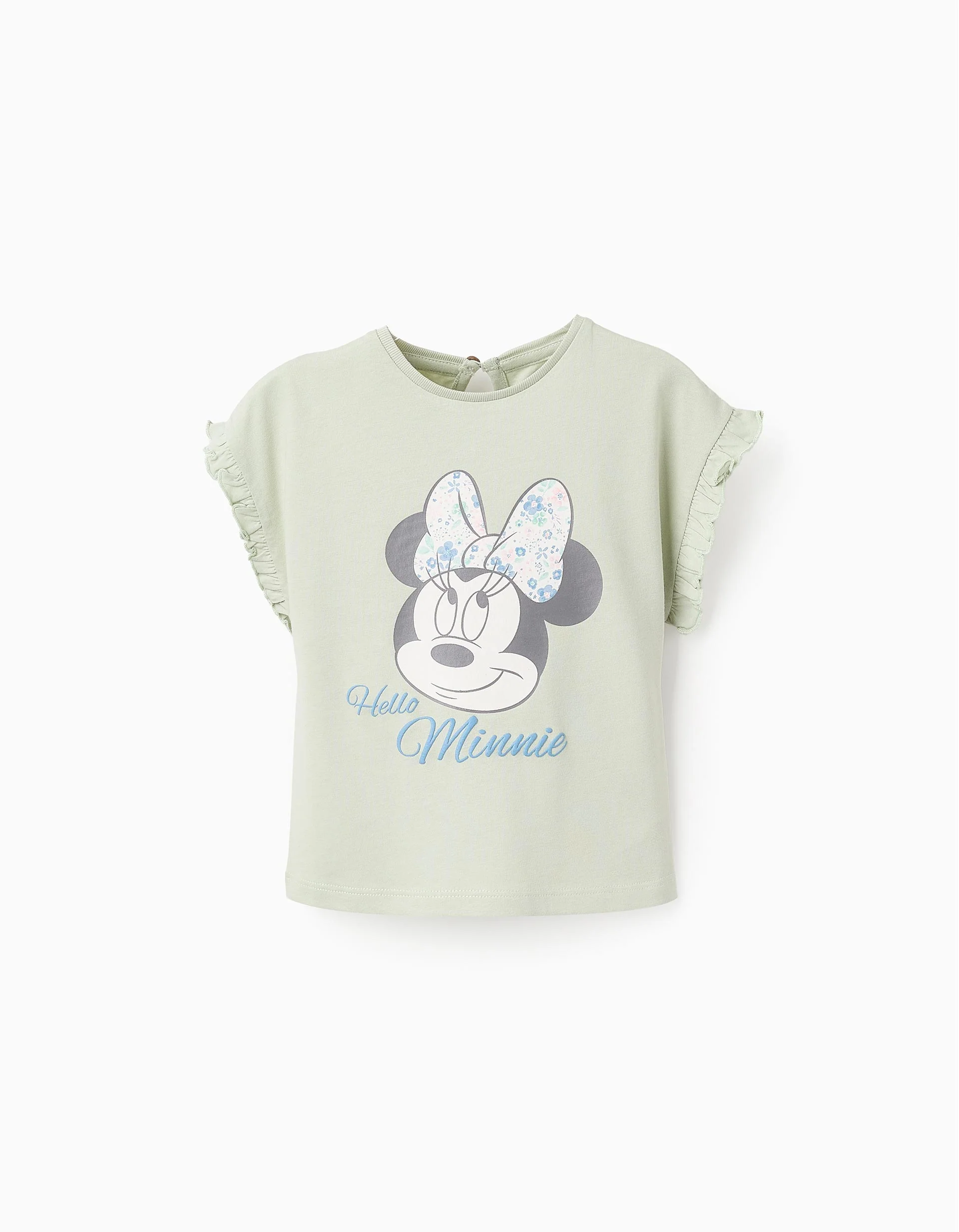 Cotton T-shirt with Ruffles for Baby Girls 'Minnie', Green