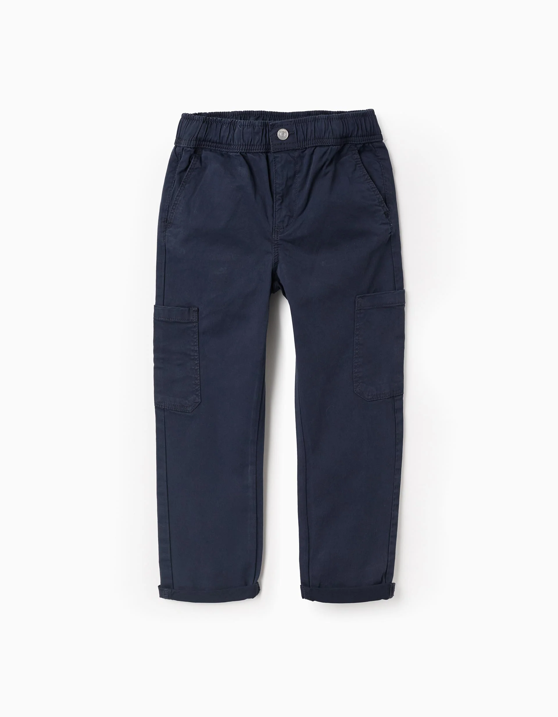 Twill Cargo Trousers for Boys, Dark Blue