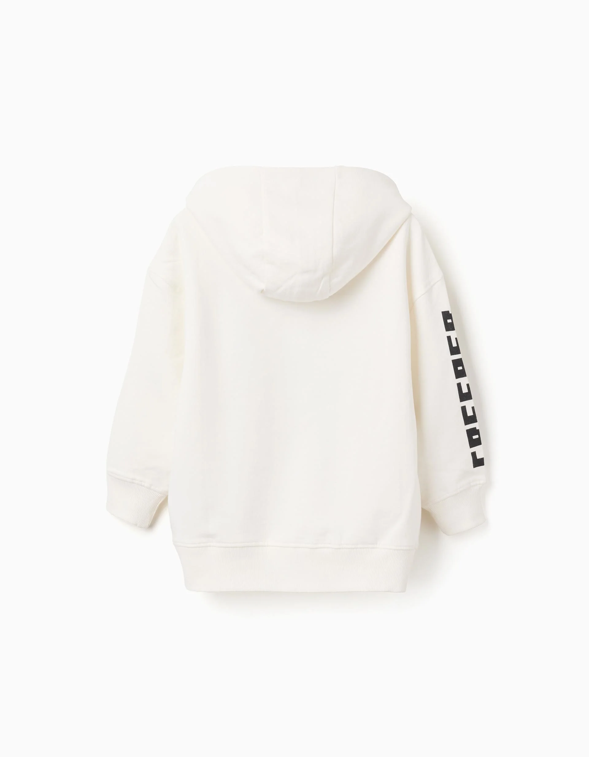 Hooded brushed sweatshirt with Minecraft print for boys, white