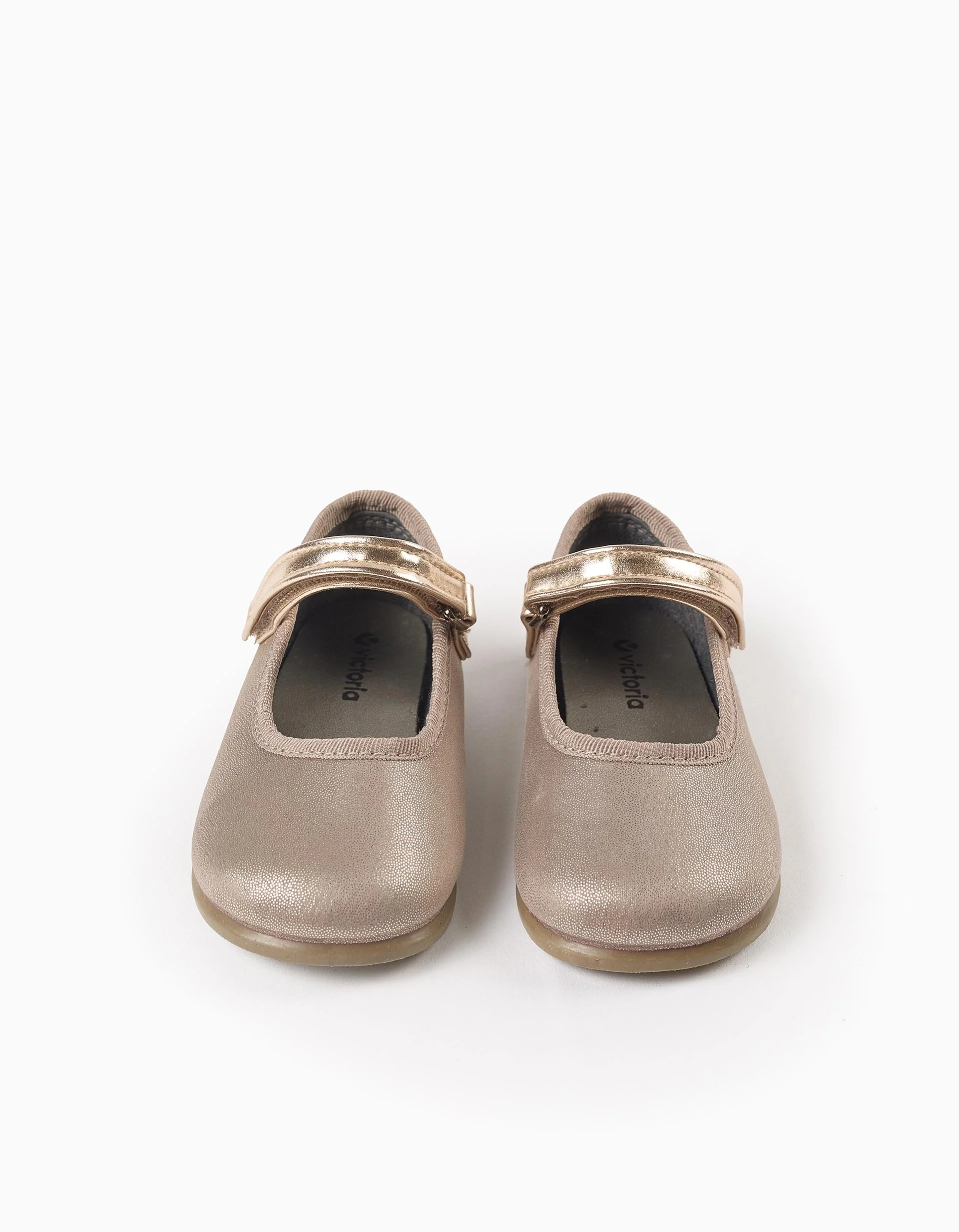 Shiny Ballerina Flats for Baby Girls 'Victoria Alba', Beige
