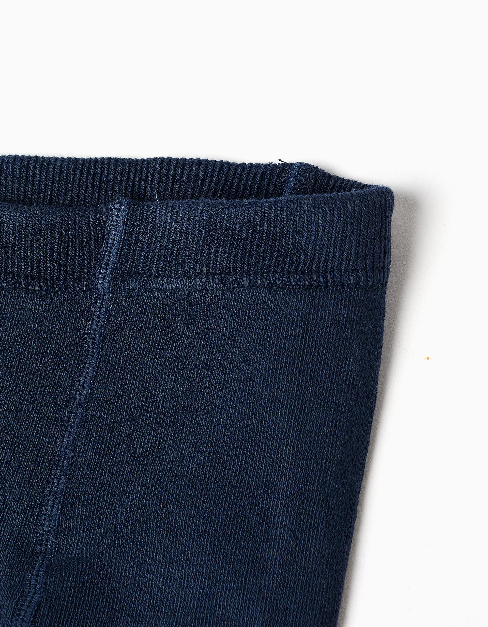 Anti-pilling ribbed knitted tights for babies, dark blue