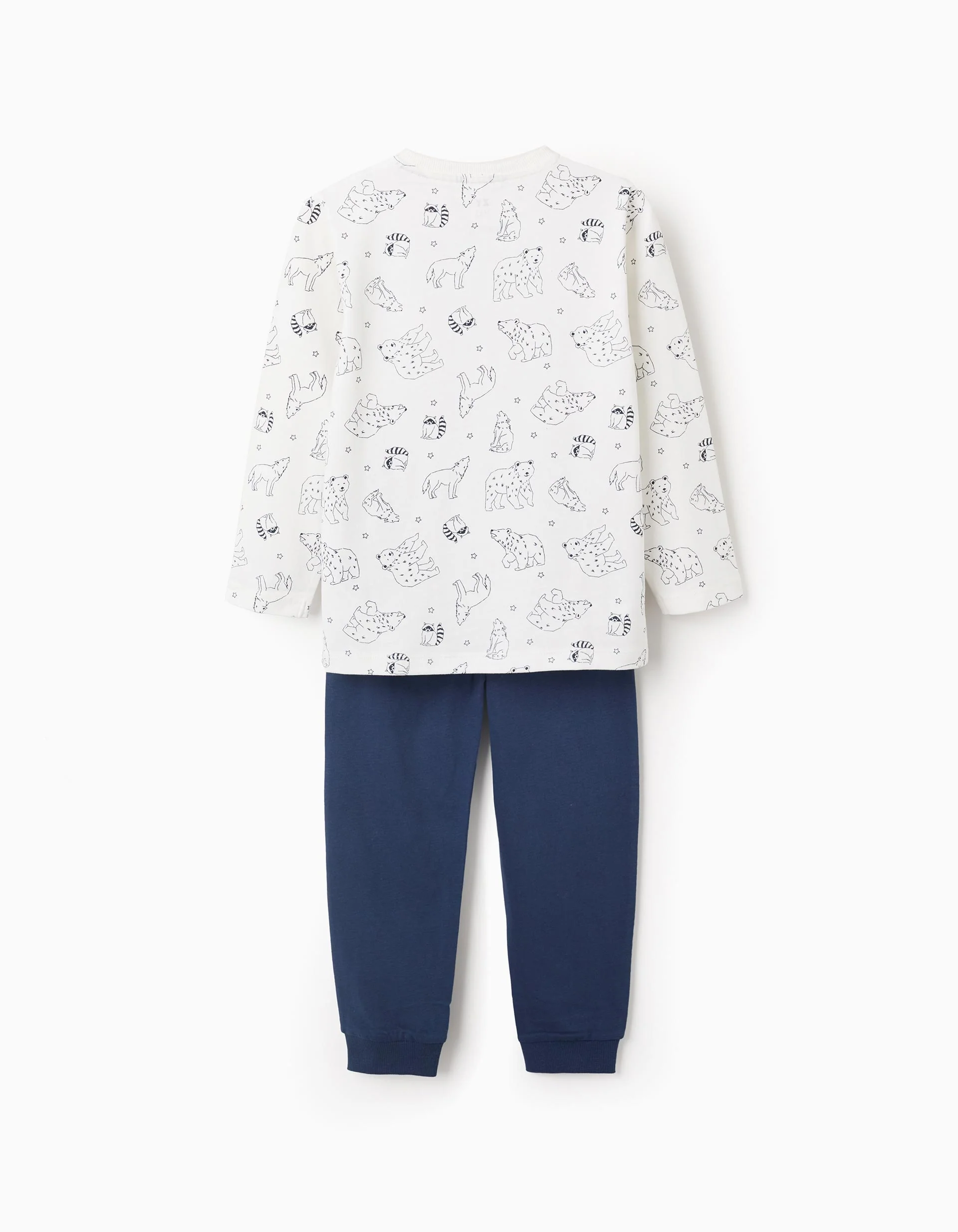 Cotton Jersey Pyjama for Boys 'Polar Bear', White/Blue