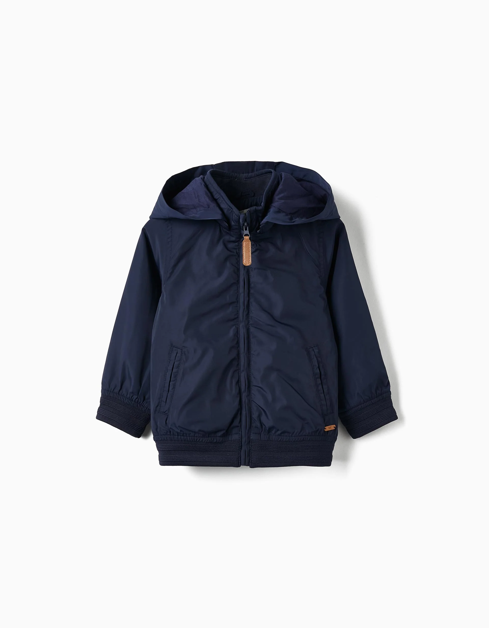 Hooded Jacket with Removable Hood for Baby Boy, Dark Blue