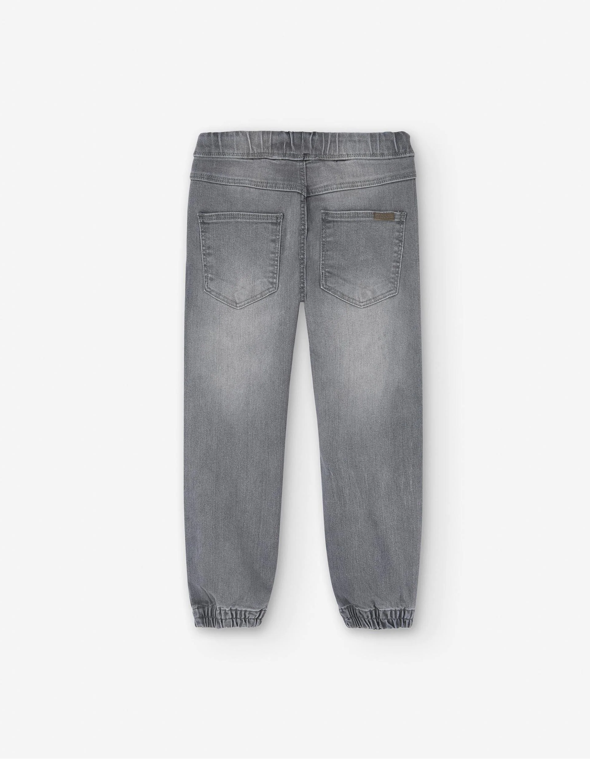 Denim joggers with functional drawstring for boys, grey