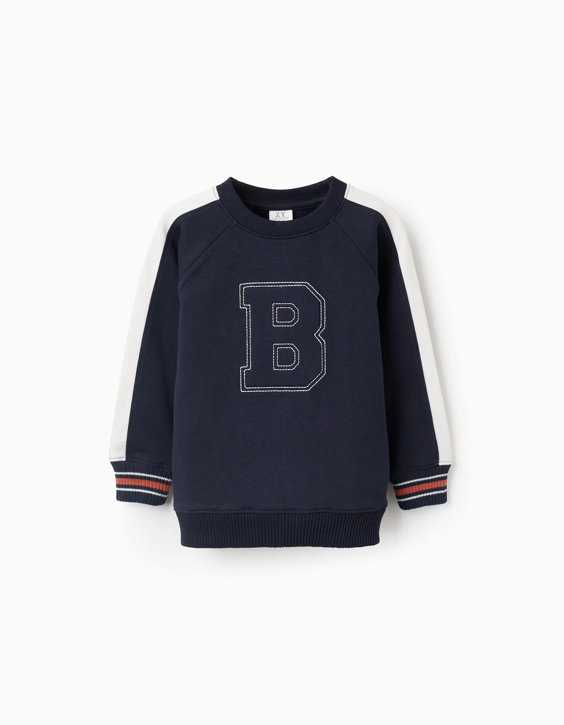Cotton Sweatshirt with Embroidery for Boys, Dark Blue