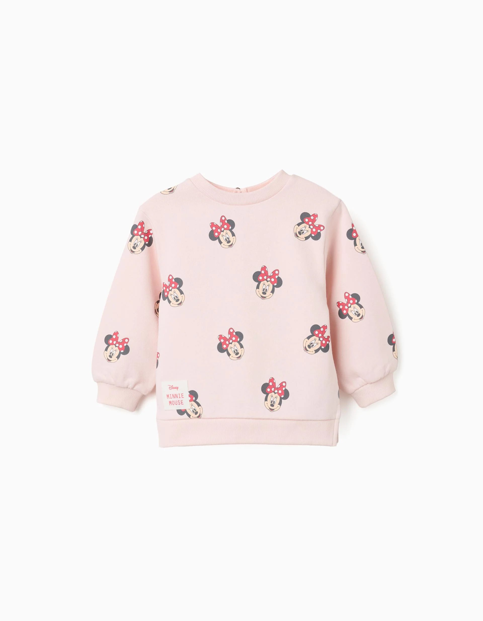 Brushed sweatshirt with Minnie motif for baby girls, light pink