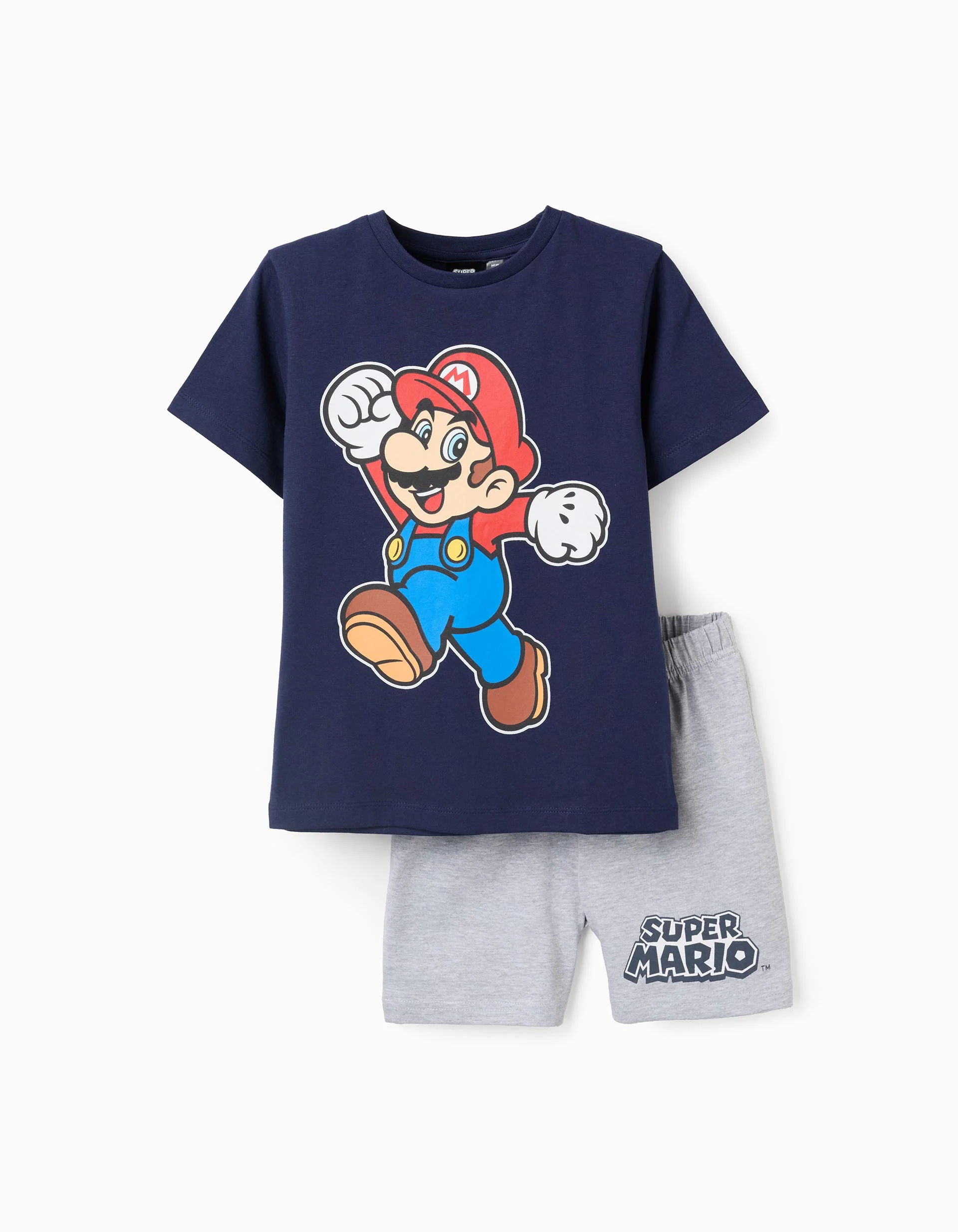 Short Cotton Pyjama for Boys 'Super Mario', Blue/Grey