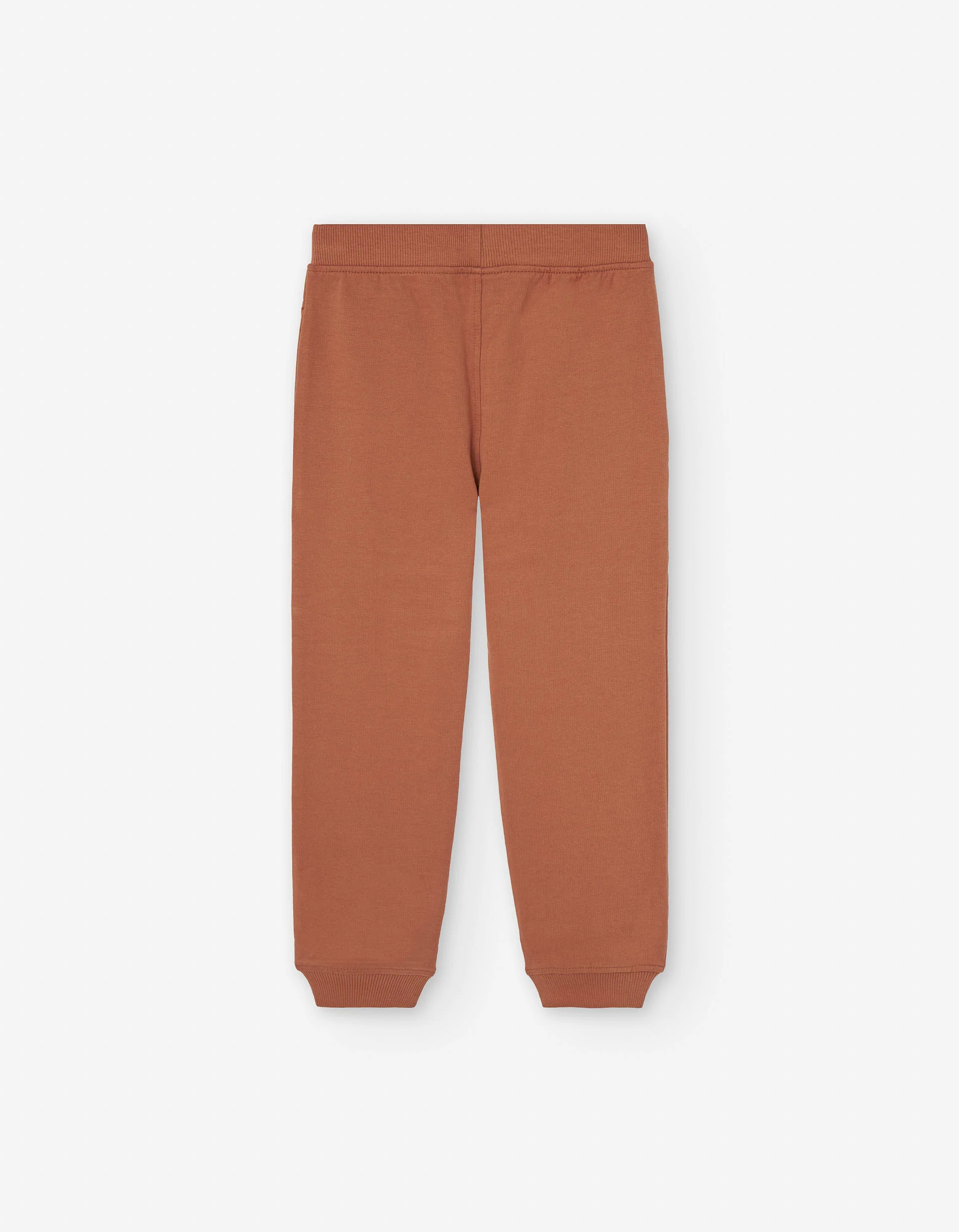 Cotton brushed joggers with functional drawstring for boys, orange