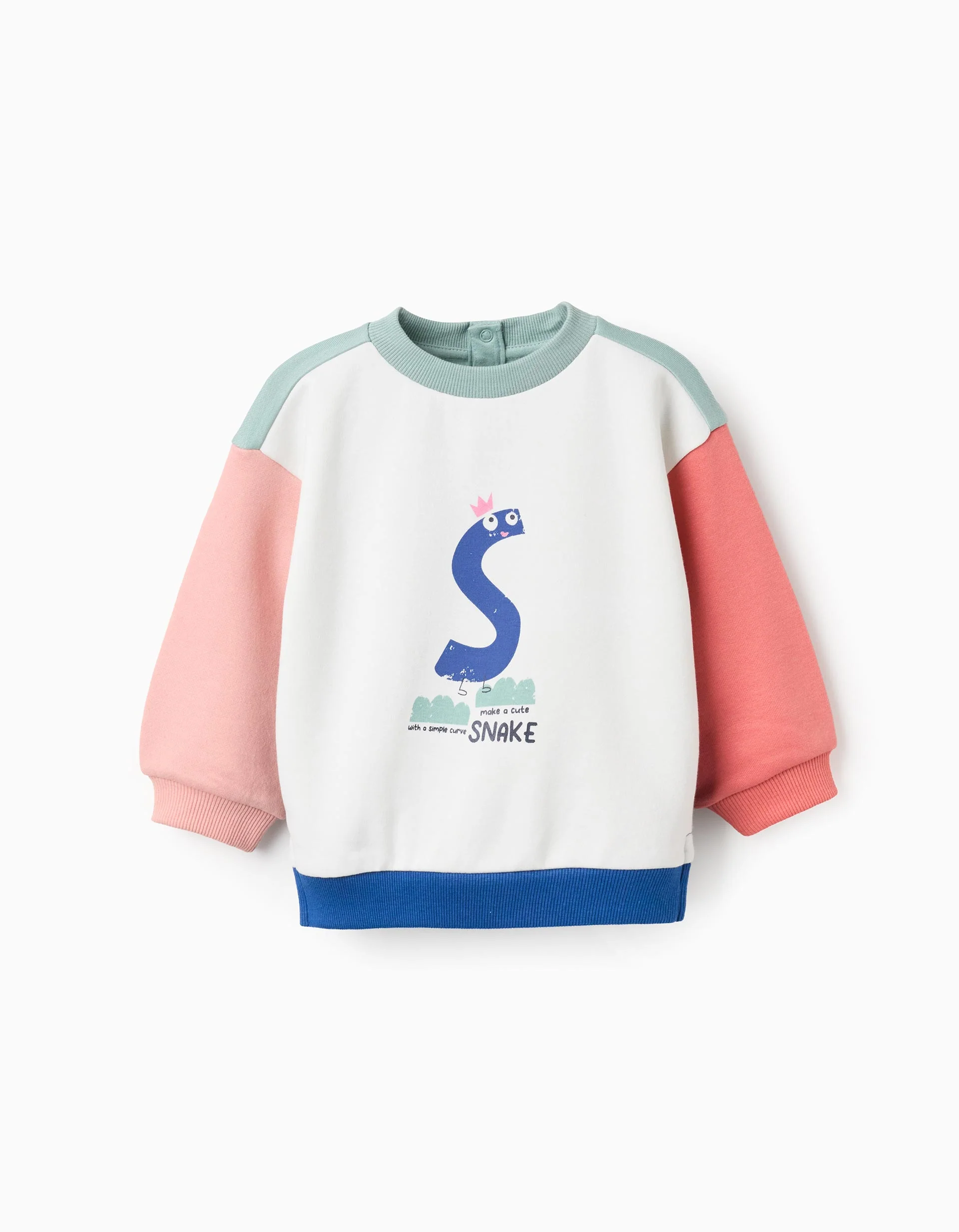 Brushed Sweatshirt with Colour Block for Baby Boys 'Snake', Multicolour