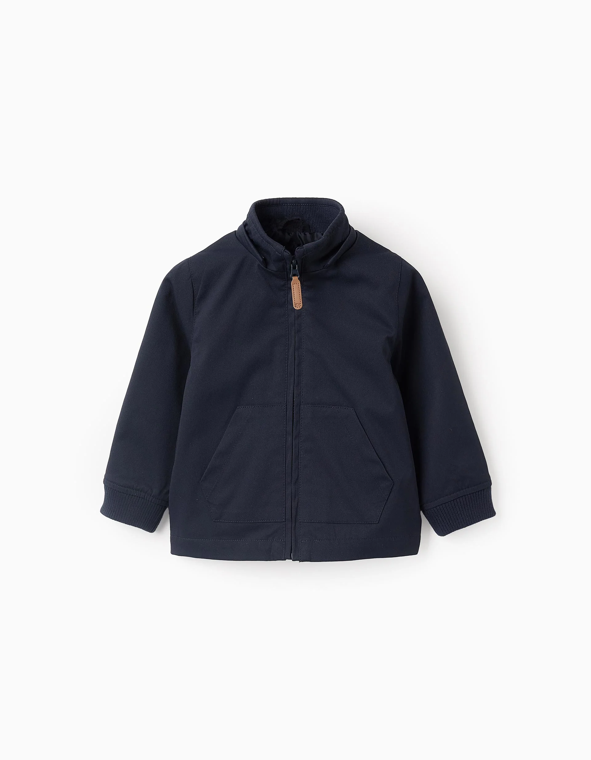 Mid-Season Hooded Jacket with Removable Hood for Baby Boys, Dark Blue