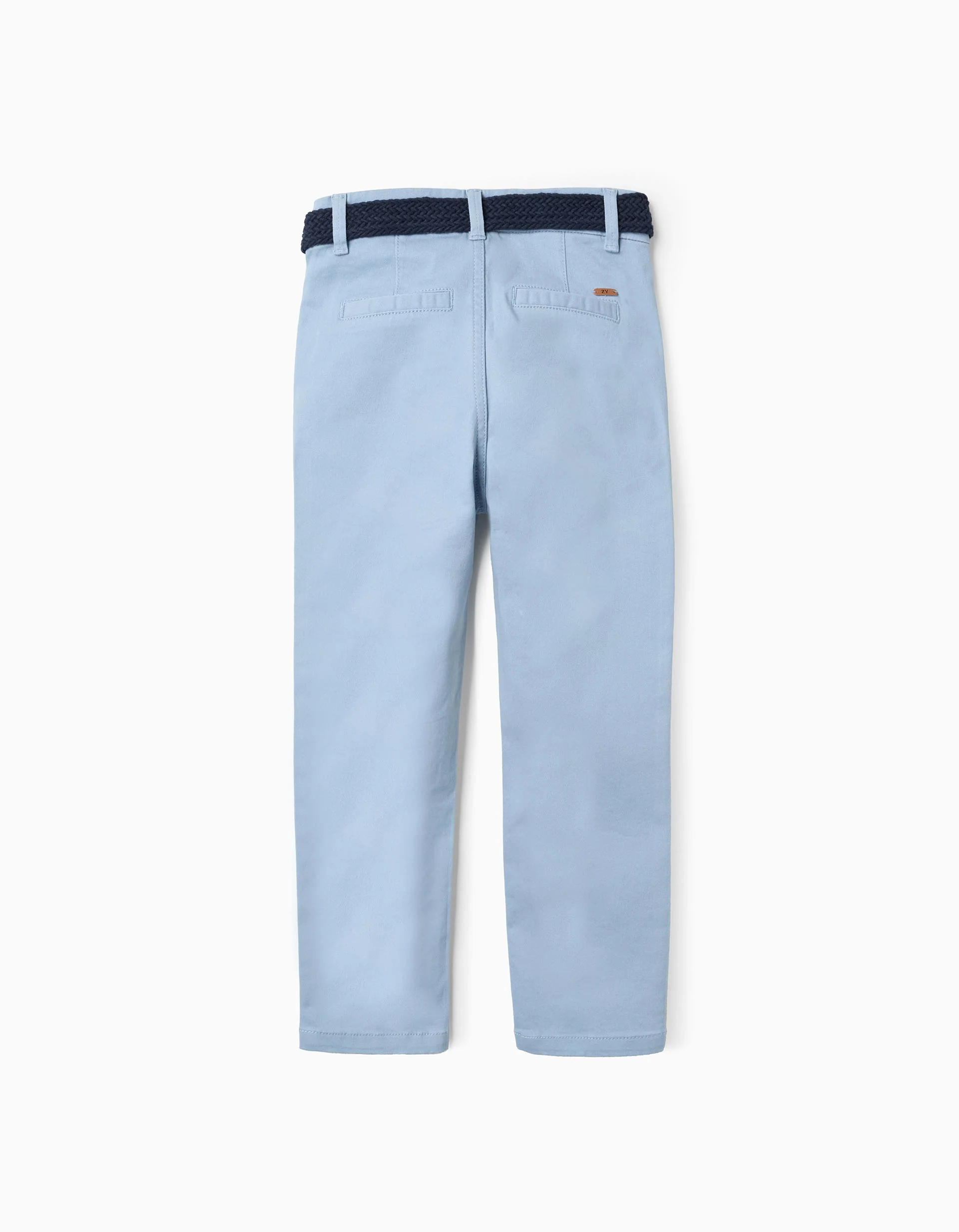 Chino Trousers in Twill with Belt for Boys 'Straight Fit', Light Blue
