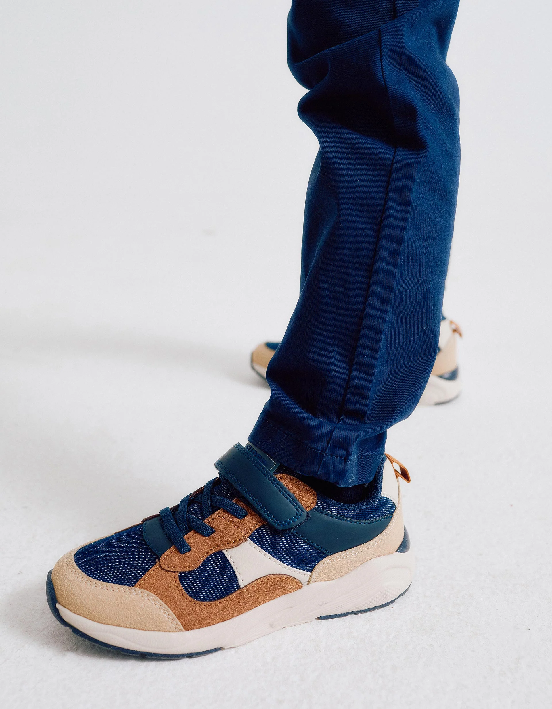 ZY Superlight Runner Trainers for Boys, Blue/Camel