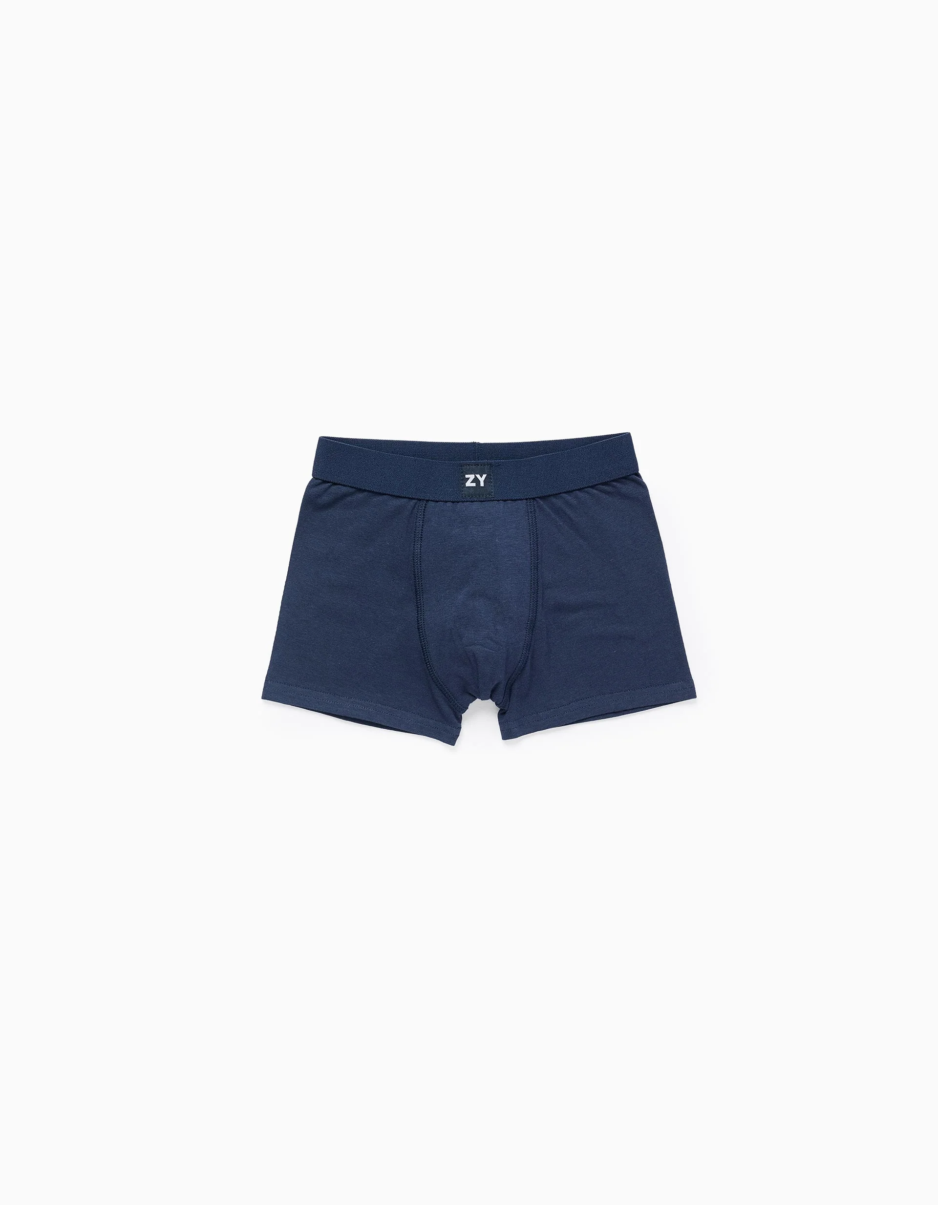 Pack of 4 Plain Boxer Shorts for Boys, Grey/Dark Blue/Light Blue