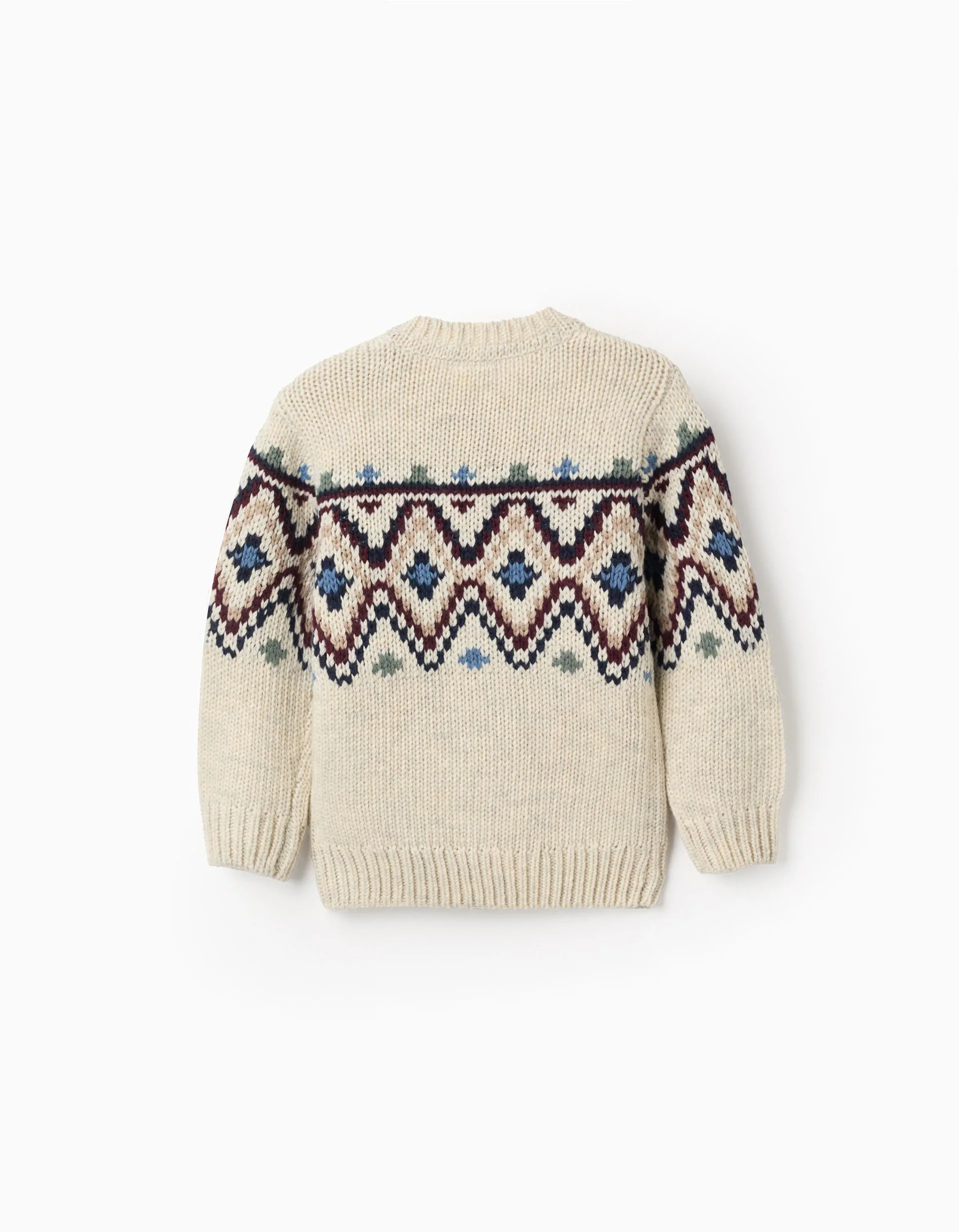 Jumper with Jacquard for Baby Boys, Beige