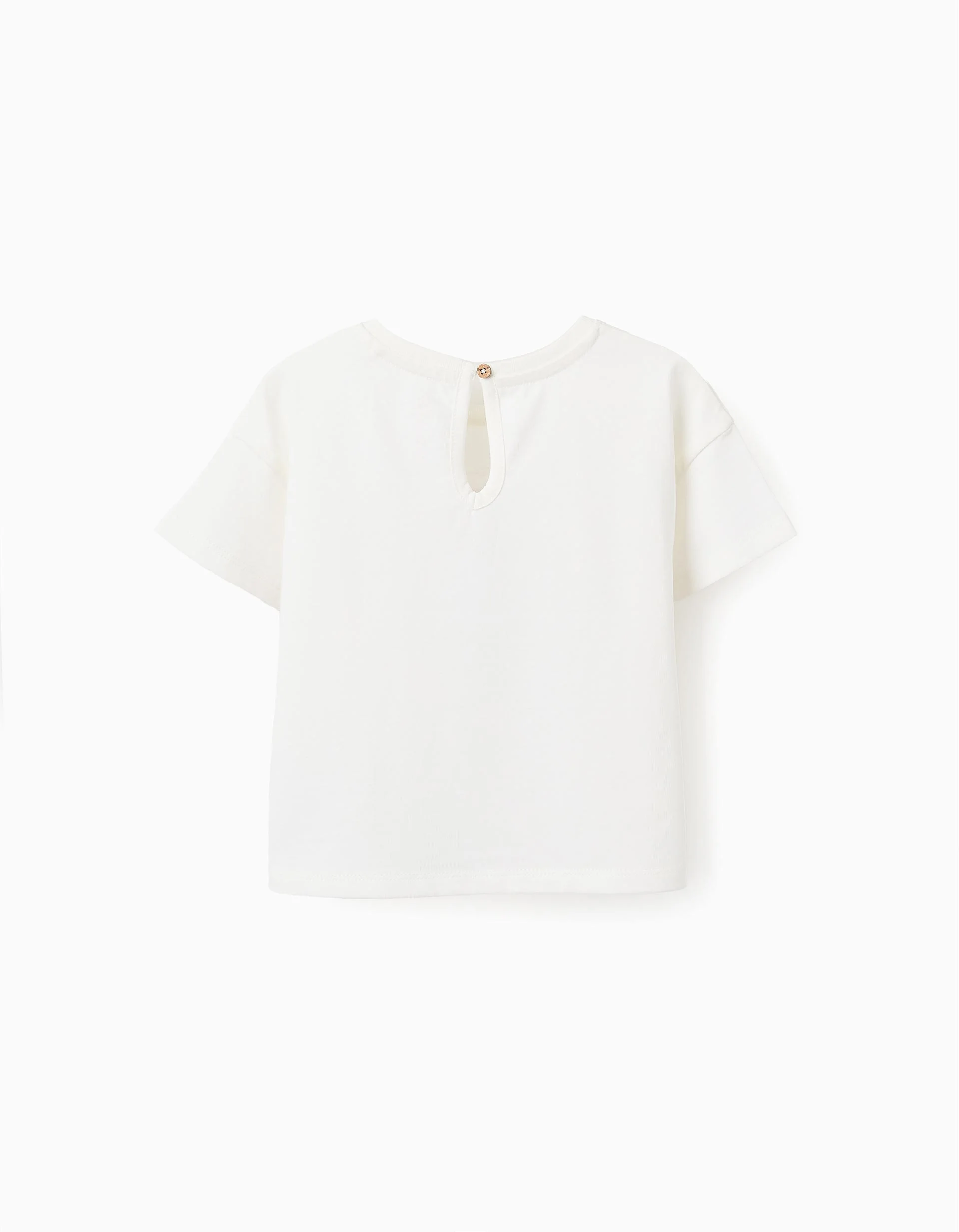 Cotton T-shirt with Print for Baby Girls 'Thumper', White