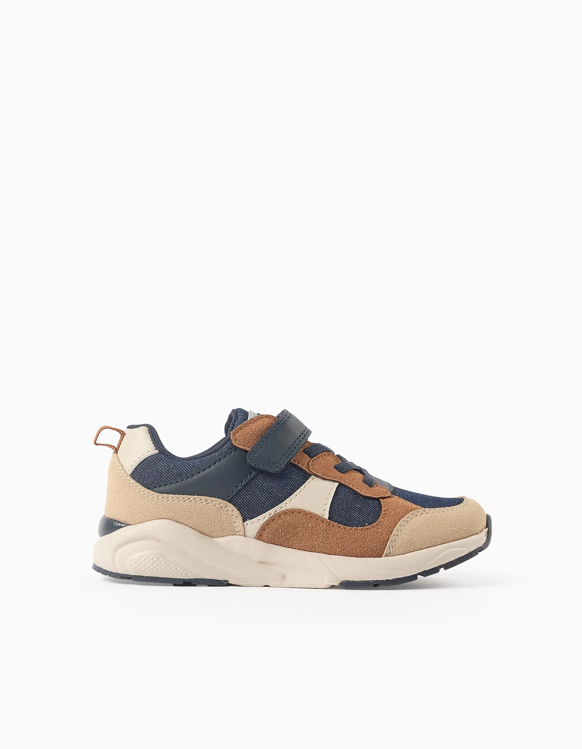 ZY Superlight Runner Trainers for Boys, Blue/Camel