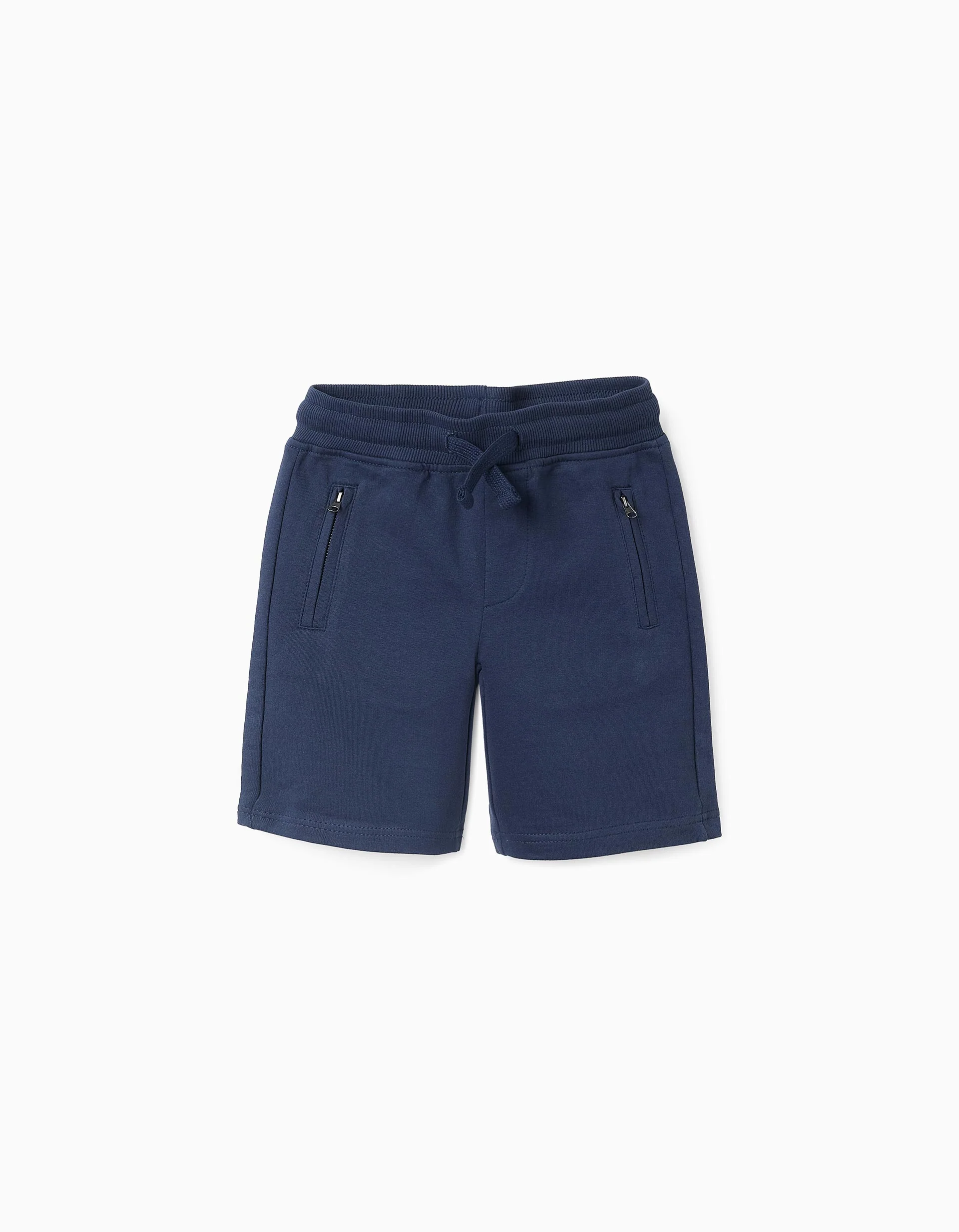 Joggers Shorts with Zip Pockets for Boys, Dark Blue