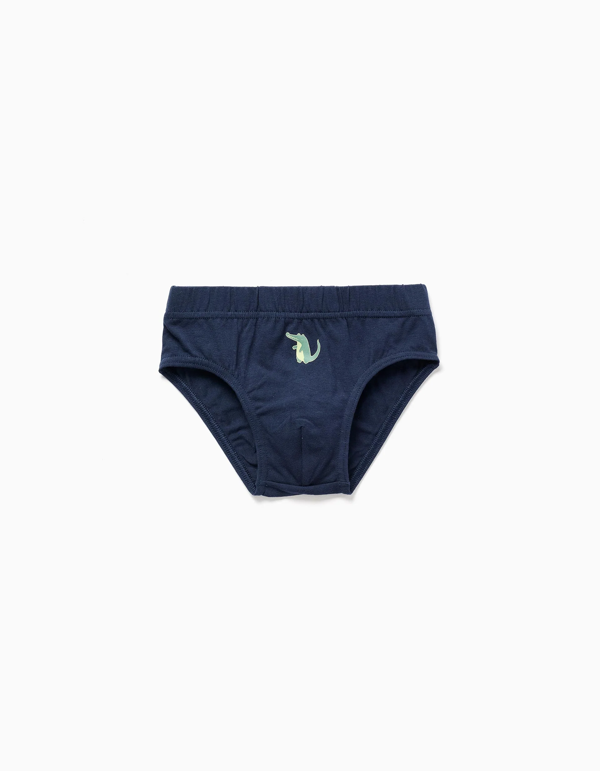 Pack of 5 cotton briefs with crocodile prints for boys, multicolour