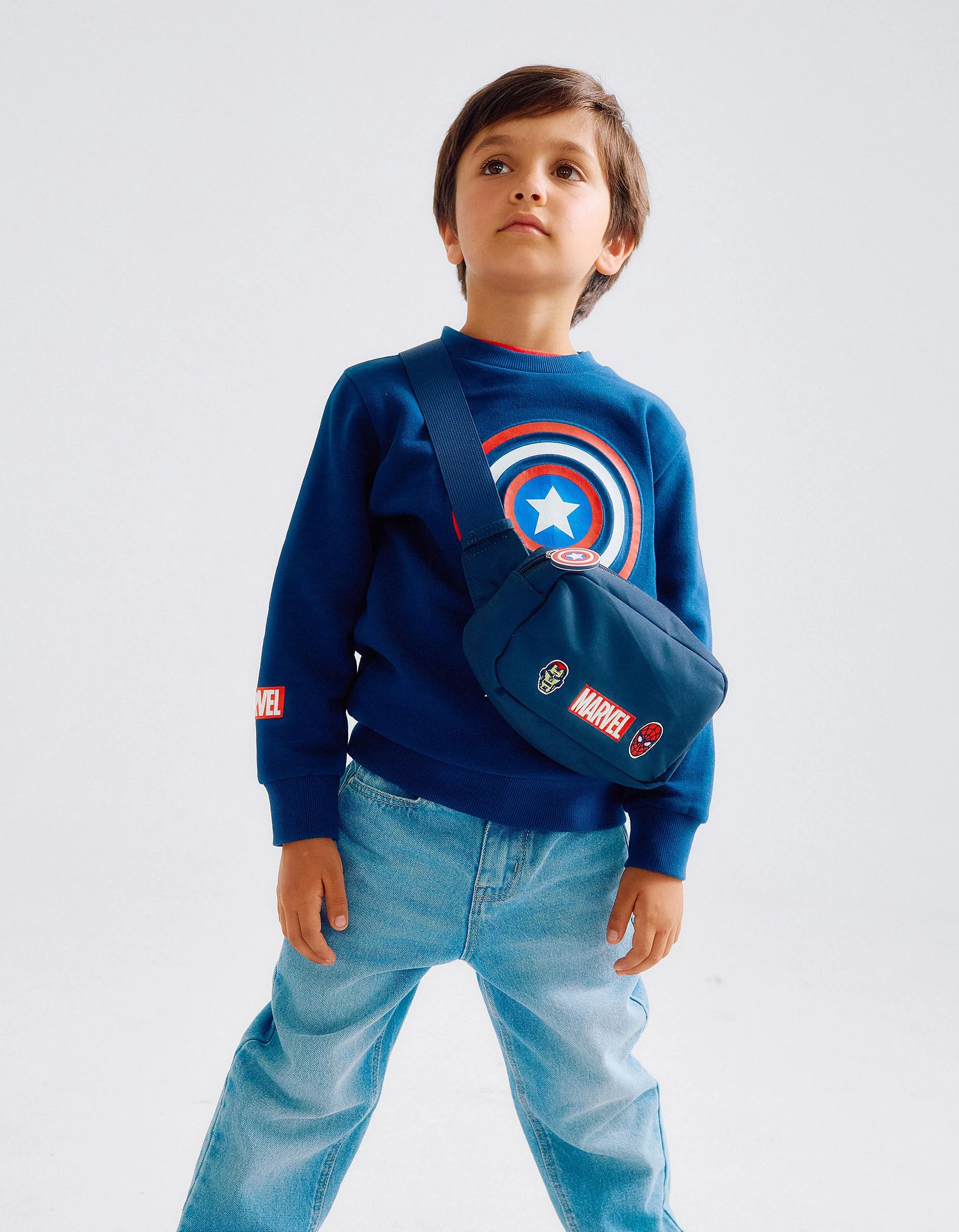 Cotton Sweatshirt for Boys 'Captain America', Dark Blue