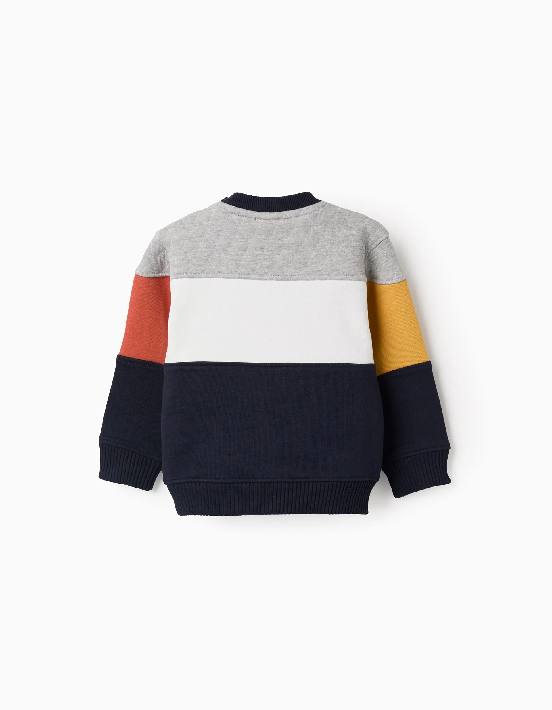 Cotton Sweatshirt with Colour Block for Baby Boys, Multicolour