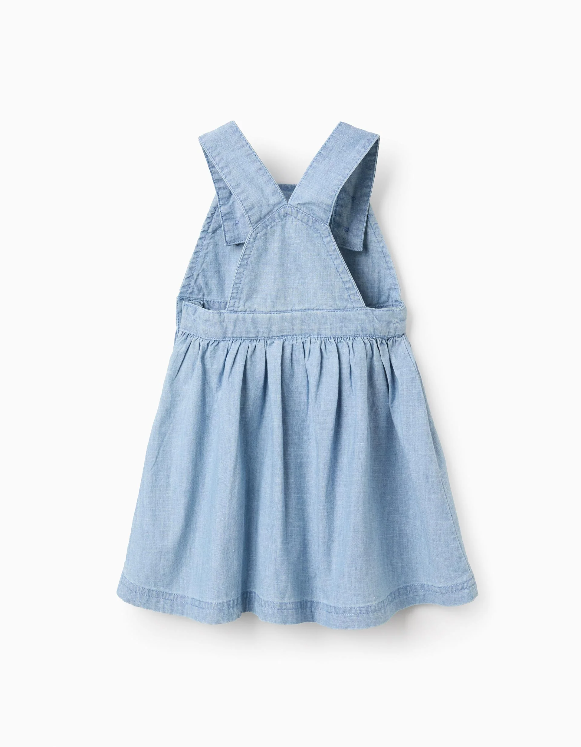 Denim Pinafore Dress with Ruffles for Baby Girls, Blue