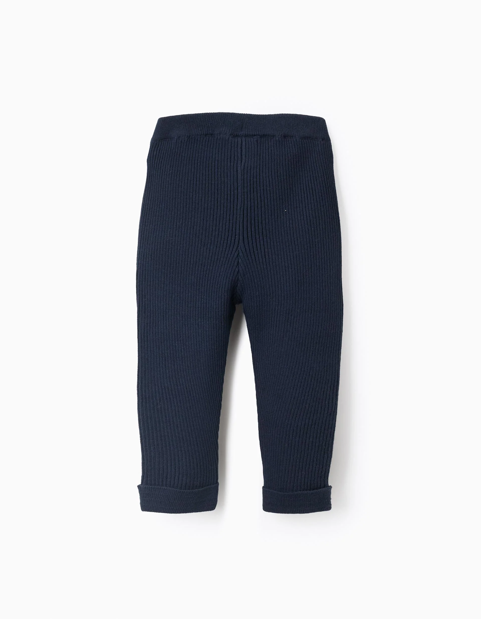 Knitted Trousers with Bow for Newborn Girls, Dark Blue