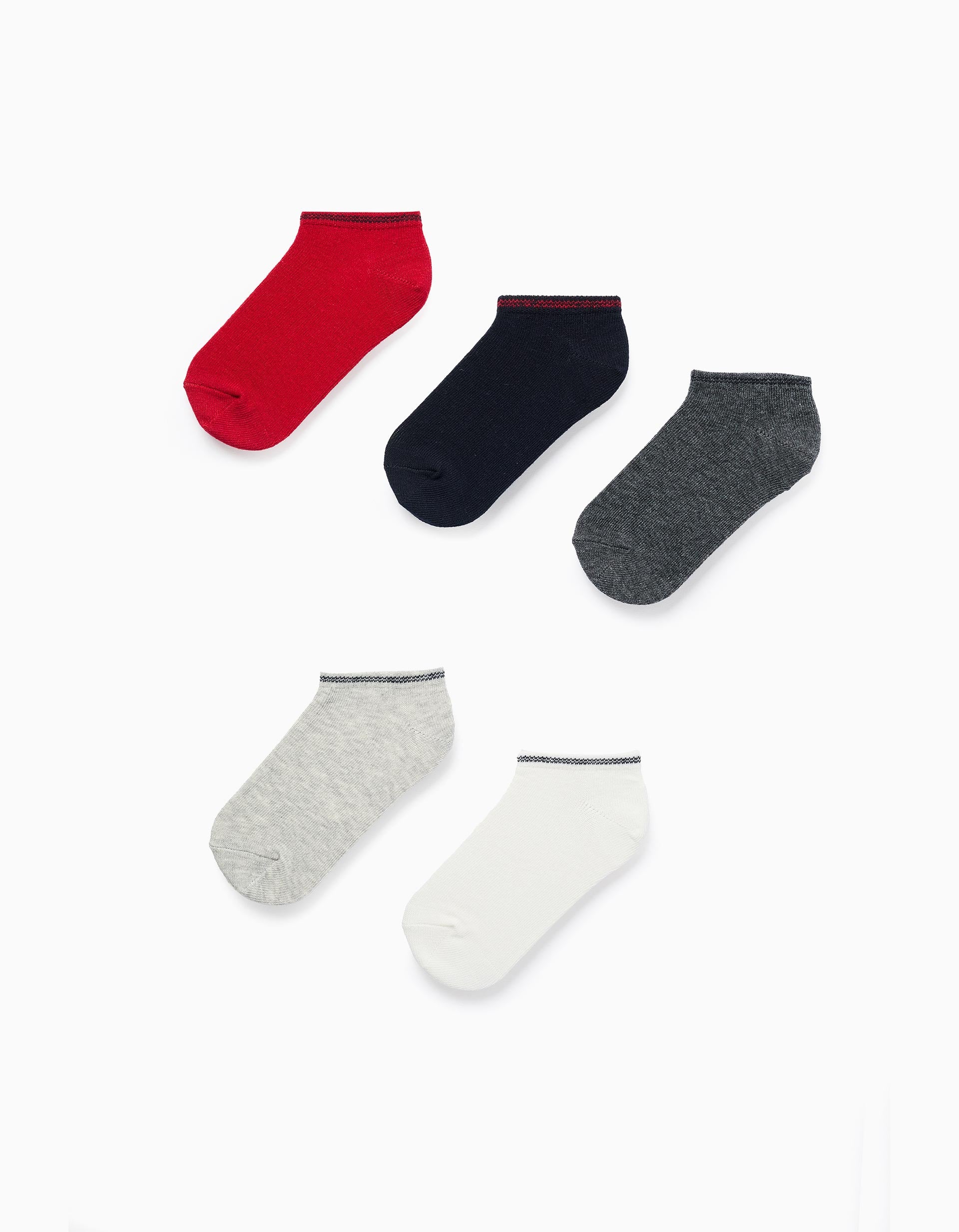 Pack of 5 Pairs of Ankle Socks with Stripes for Boys, Multicolour