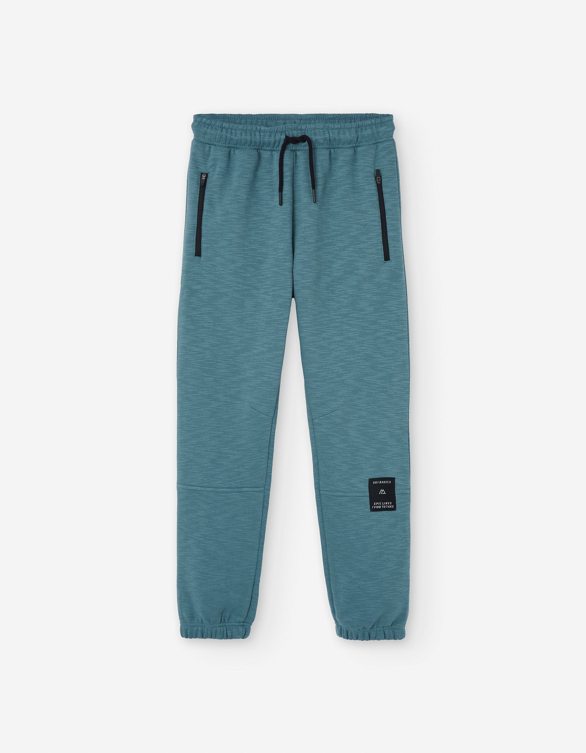 Brushed joggers with drawstring and pockets for boys, blue green